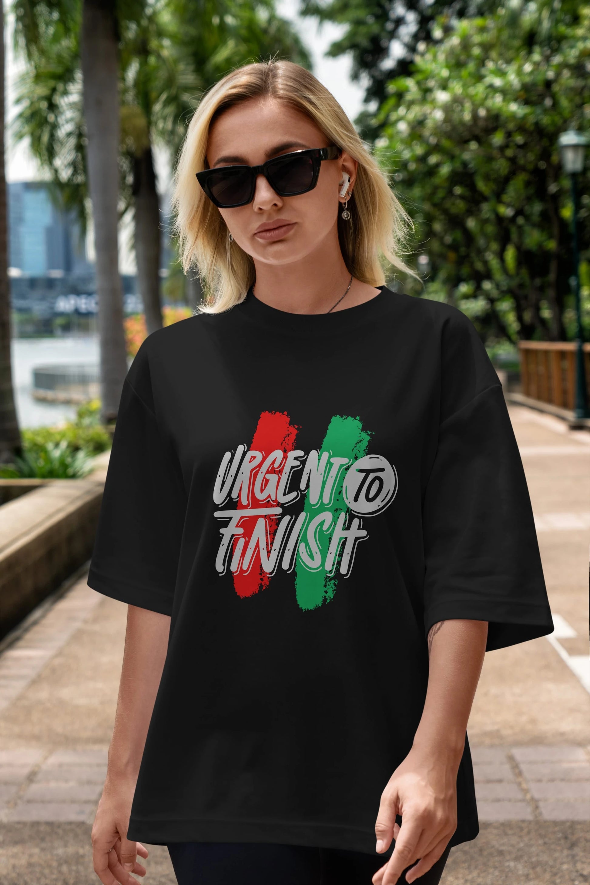 Urgent To Finish Ön Baskılı Oversize t-shirt Erkek Kadın Unisex