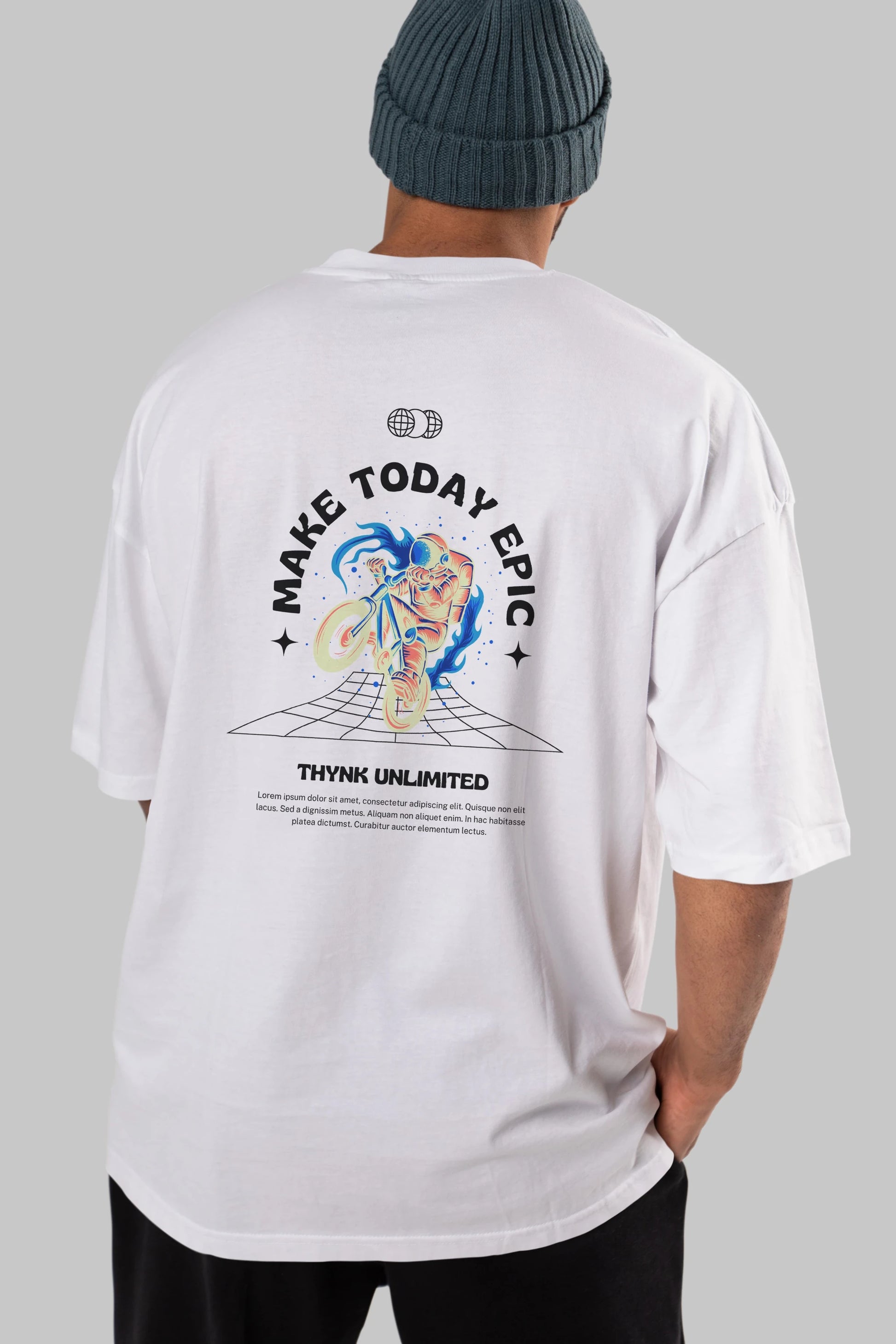 Make Today Epic Arka Baskılı Oversize t-shirt Erkek Kadın Unisex