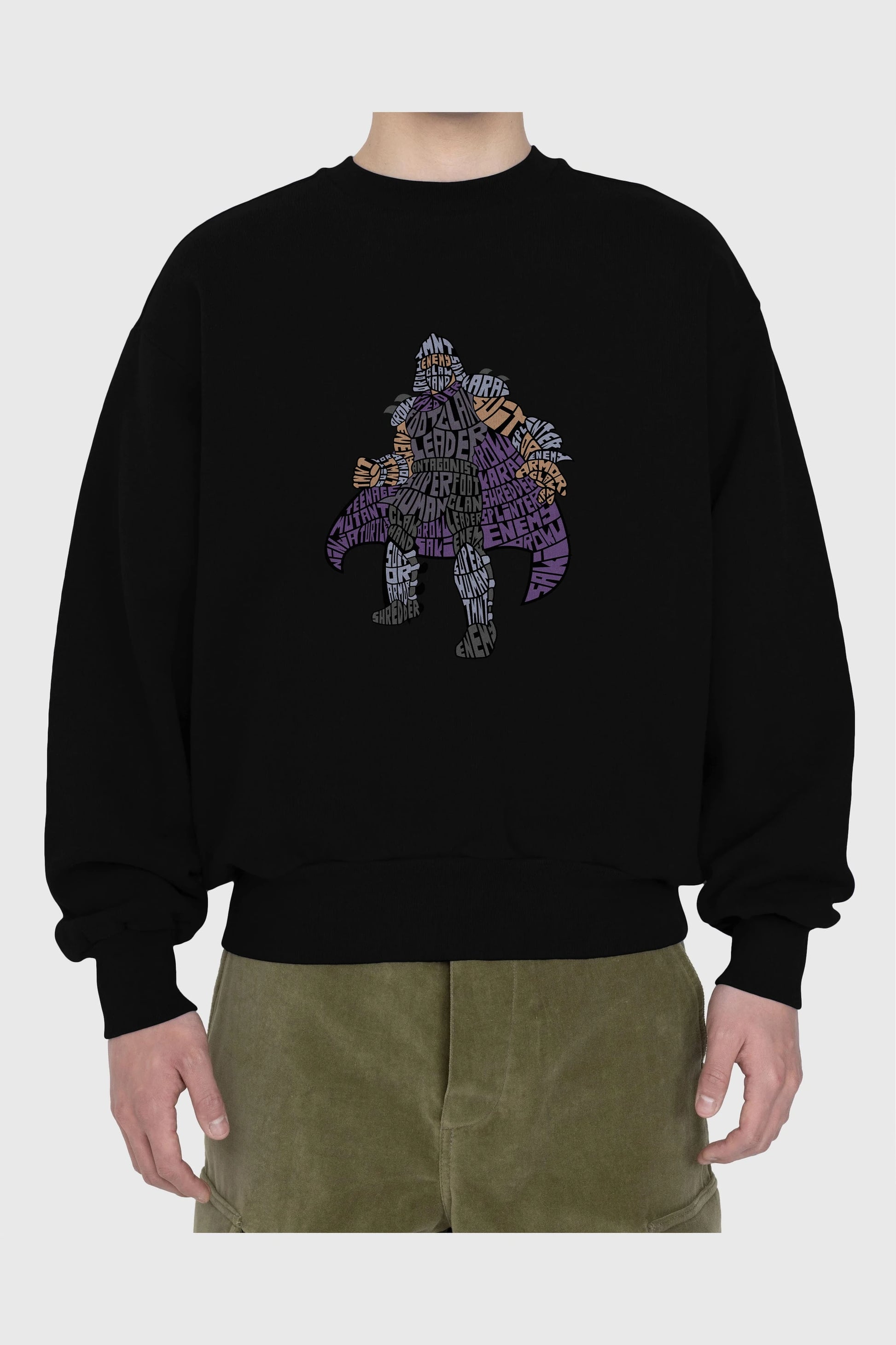 Foot Clan Leader Ön Baskılı Oversize Sweatshirt Erkek Kadın Unisex