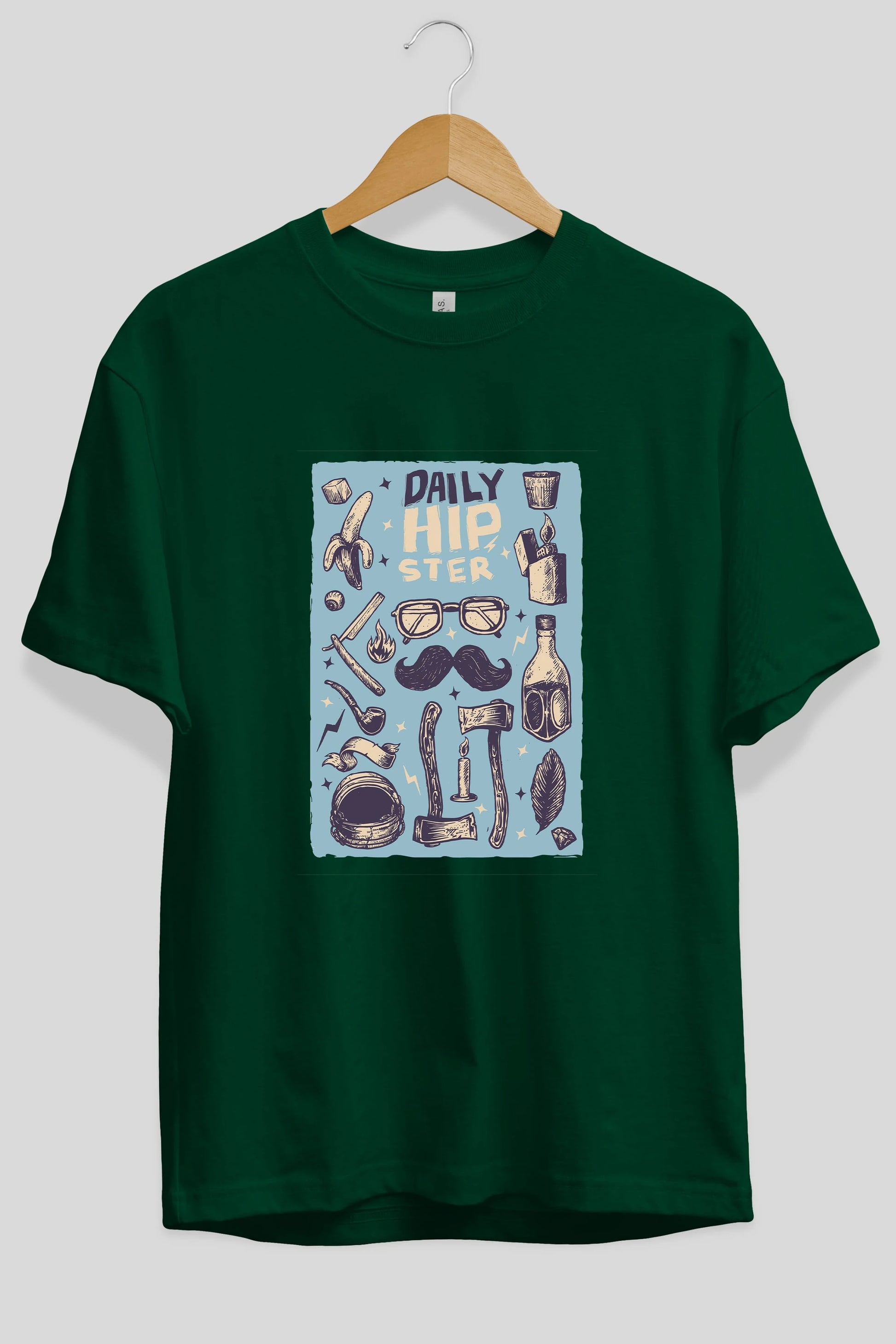 Hipster Ön Baskılı Oversize t-shirt Erkek Kadın Unisex %100 Pamuk tişort