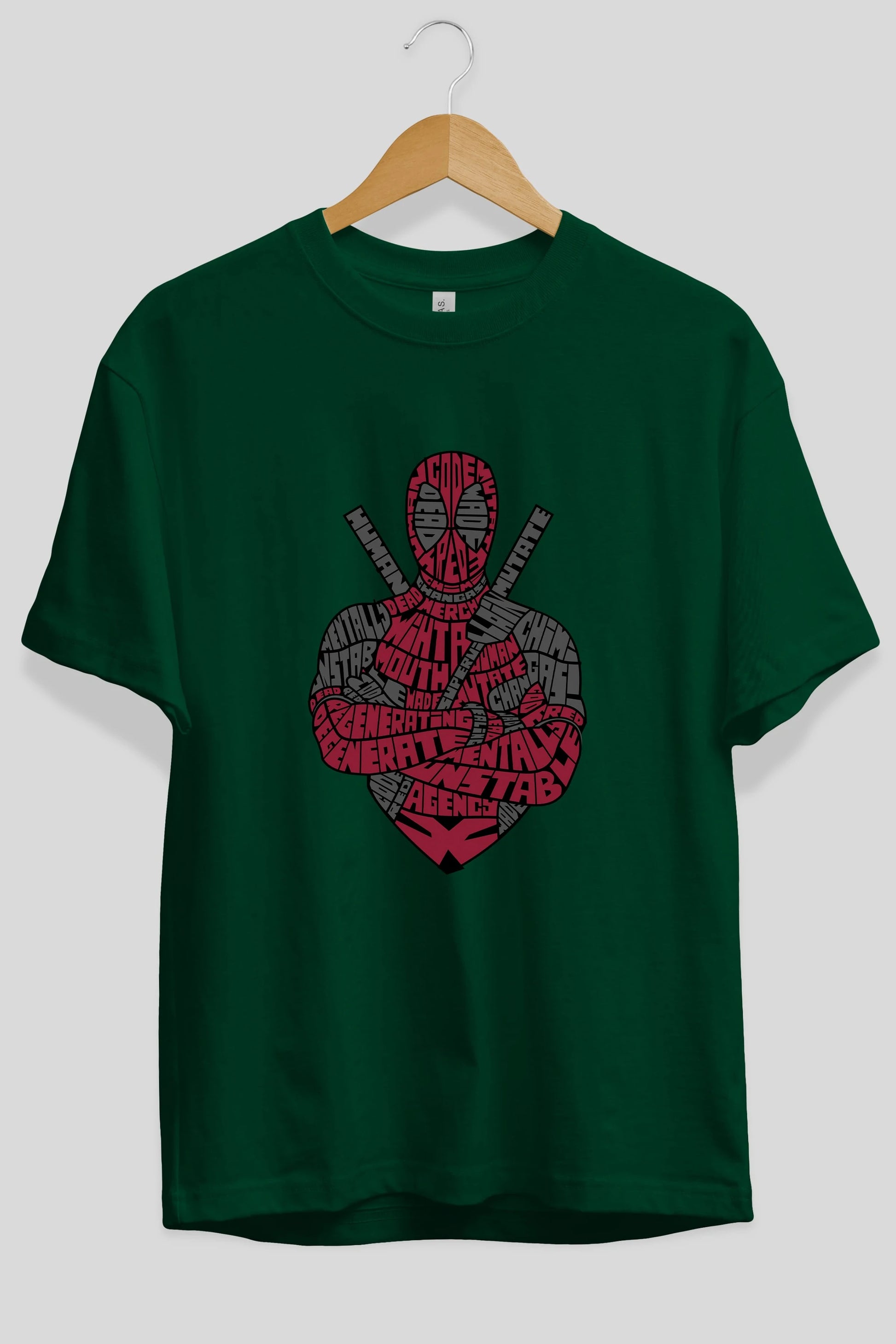 Dead Red Ön Baskılı Oversize t-shirt %100 pamuk Erkek Kadın Unisex