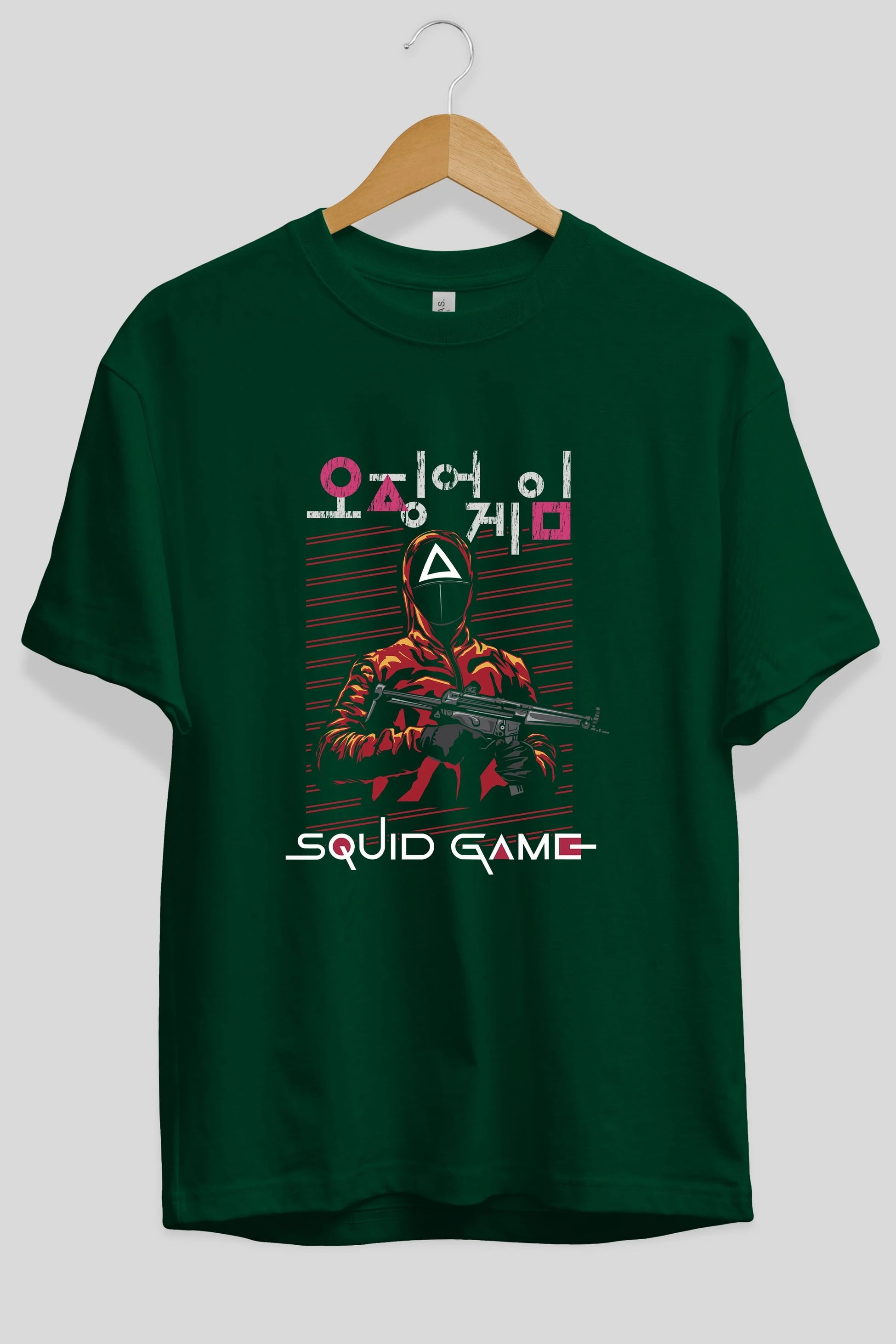 Squid Game (2) Ön Baskılı Oversize t-shirt Erkek Kadın Unisex %100 Pamuk Bisiklet Yaka tişort
