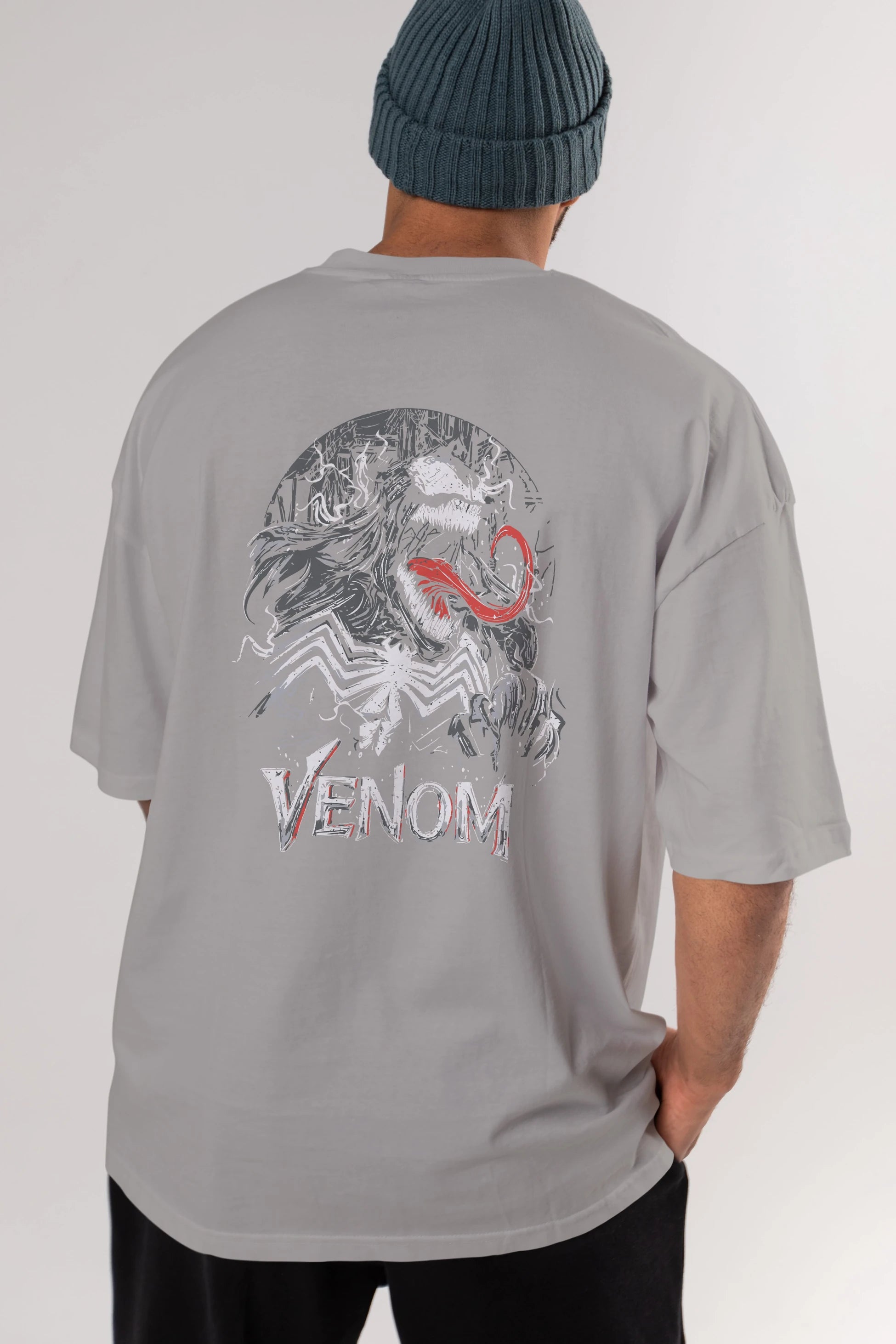 Venom (13) Arka Baskılı Oversize t-shirt Erkek Kadın Unisex %100 Pamuk Bisiklet Yaka tişort