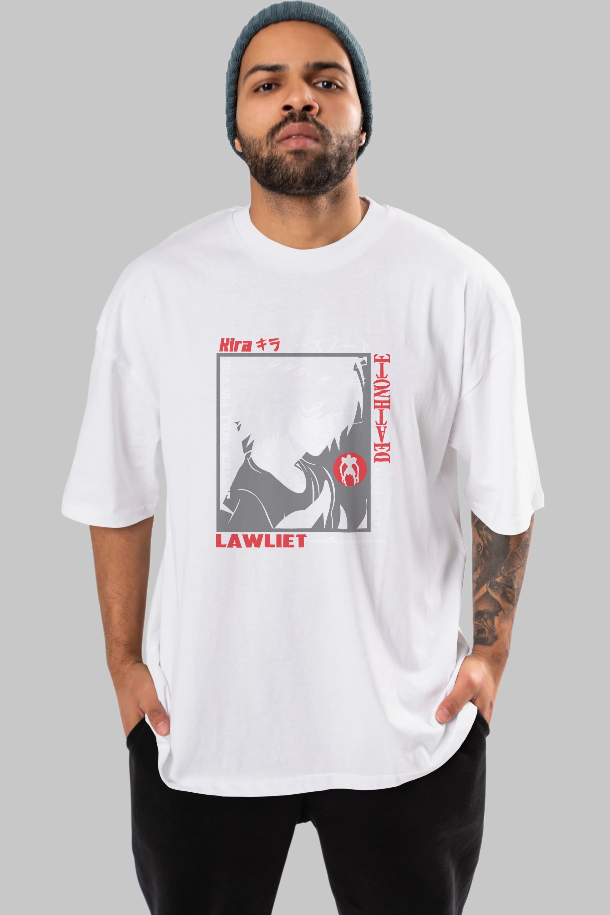 DEATH NOTE Anime Ön Baskılı Oversize t-shirt %100 pamuk Erkek Kadın Unisex