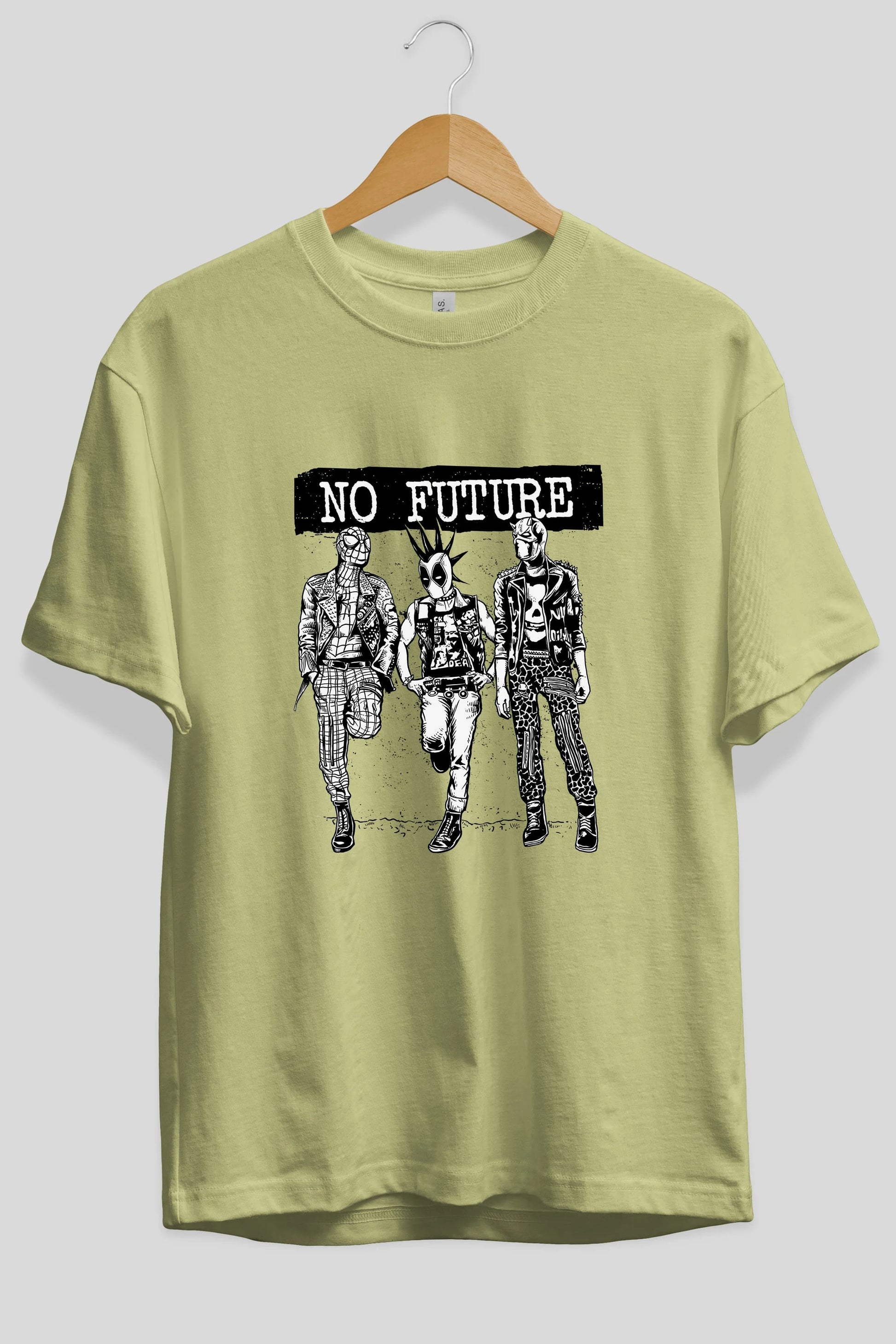 No Future Ön Baskılı Oversize t-shirt Erkek Kadın Unisex %100 Pamuk tişort