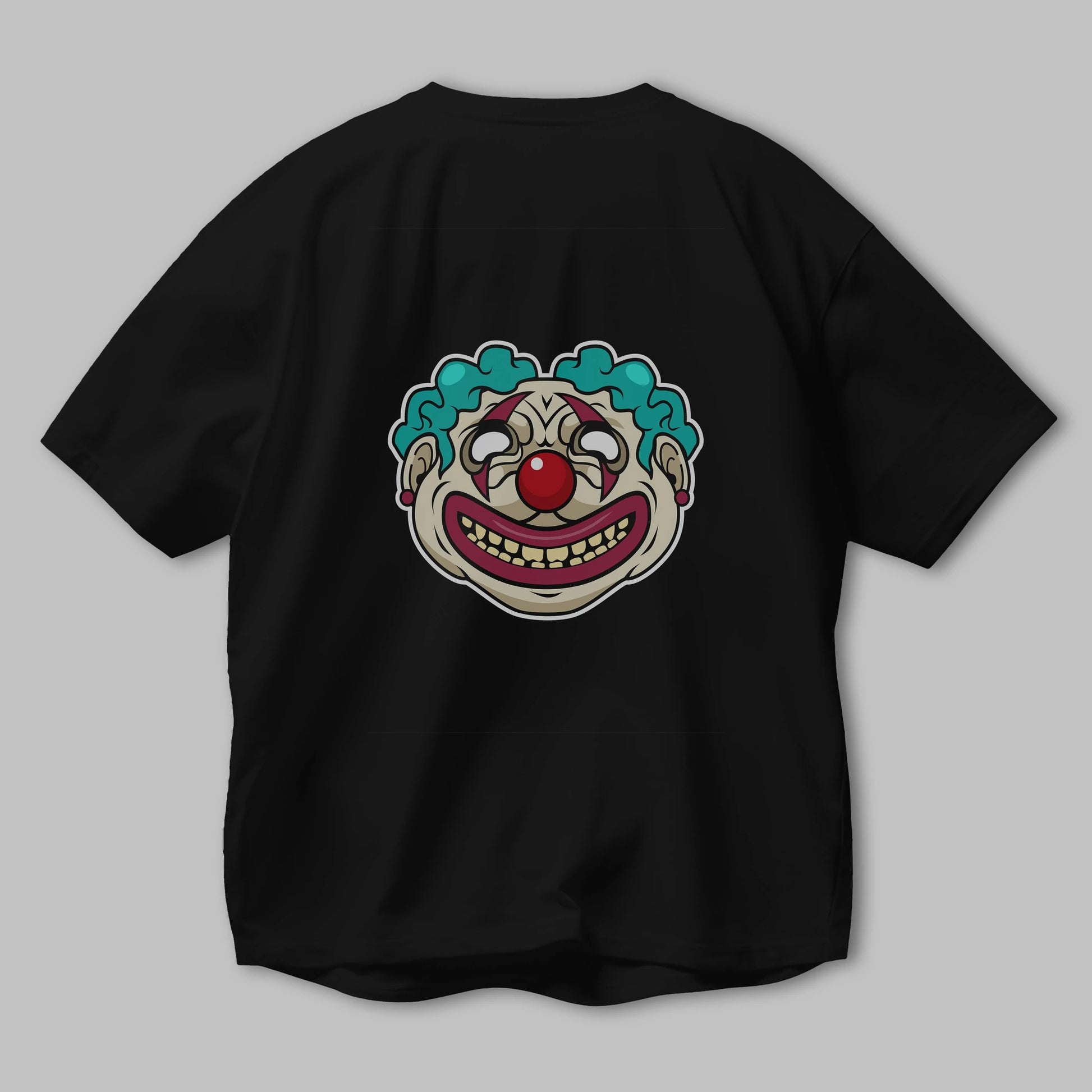 Clown Head Arka Baskılı Oversize t-shirt Erkek Kadın Unisex %100 Pamuk tişort