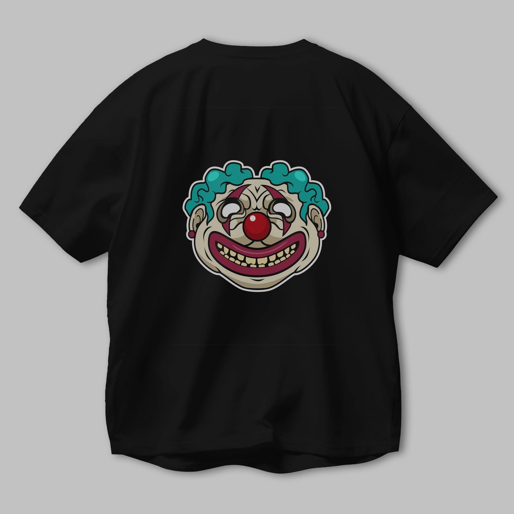 Clown Head Arka Baskılı Oversize t-shirt Erkek Kadın Unisex %100 Pamuk tişort