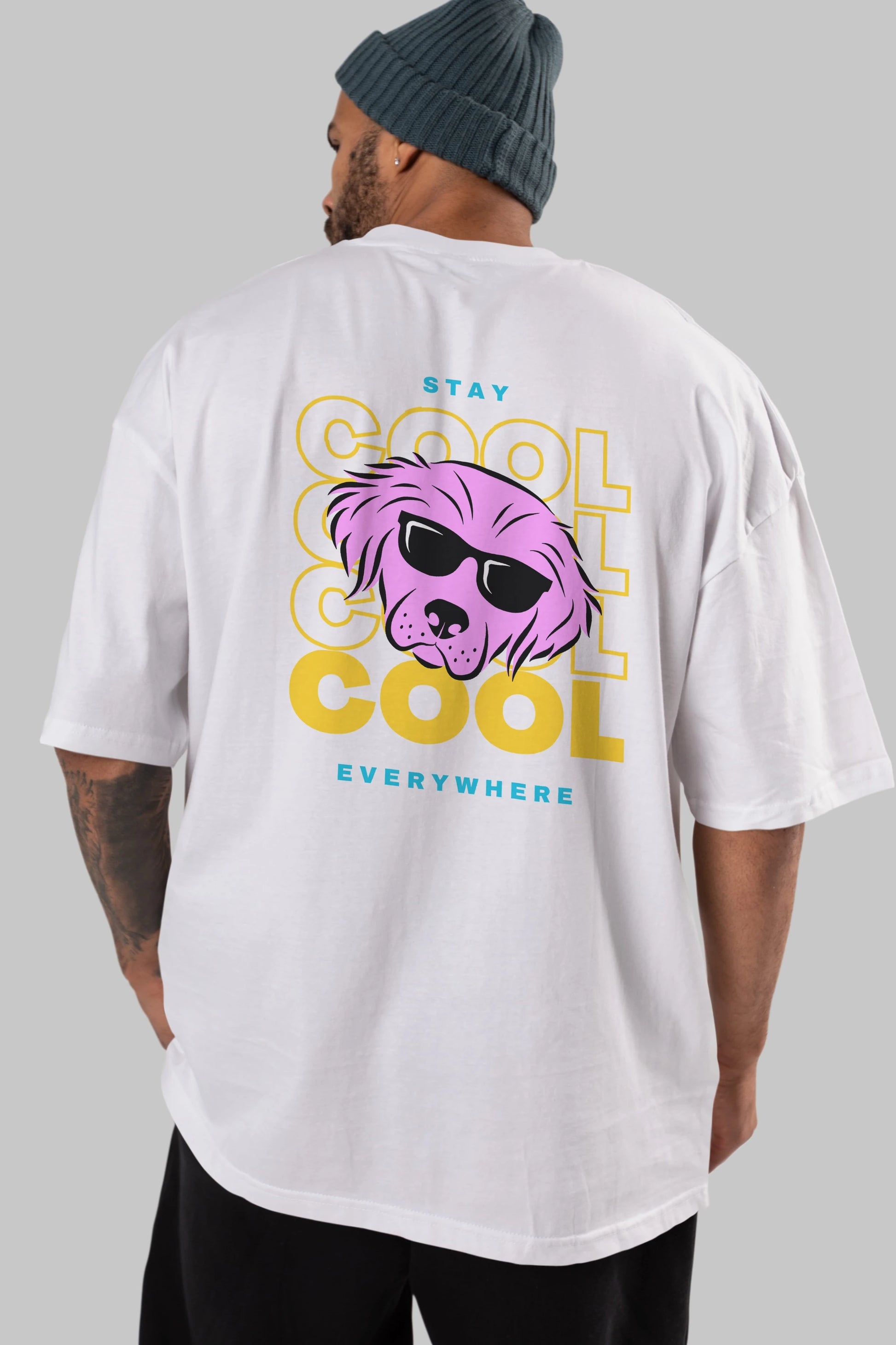 Cool Dog 2 Arka Baskılı Oversize t-shirt Erkek Kadın Unisex