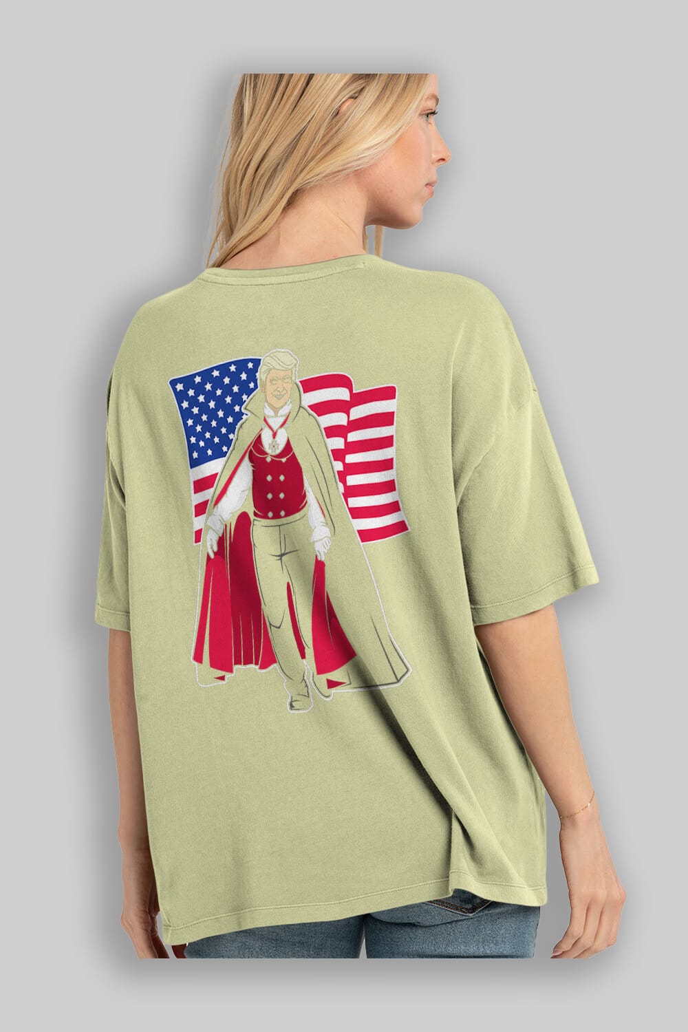 Trump Dracula Arka Baskılı Oversize t-shirt Erkek Kadın Unisex %100 Pamuk tişort