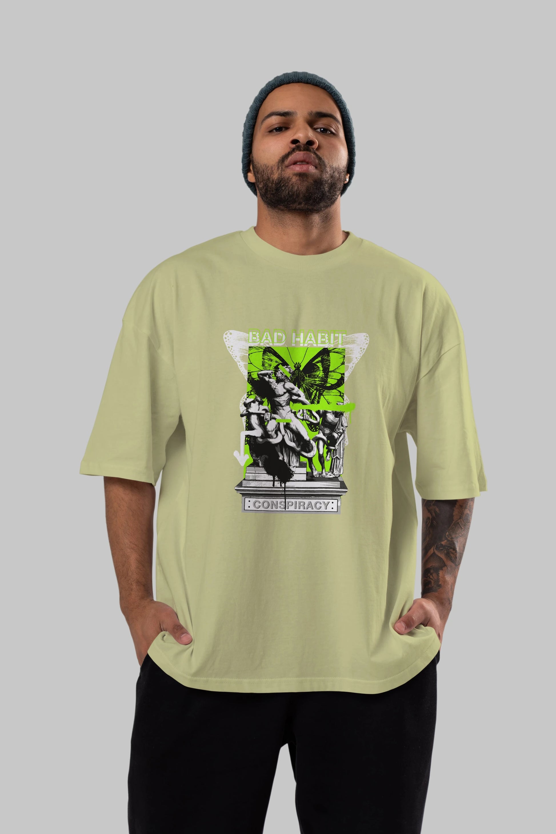 Bad Habit Ön Baskılı Oversize t-shirt Erkek Kadın Unisex