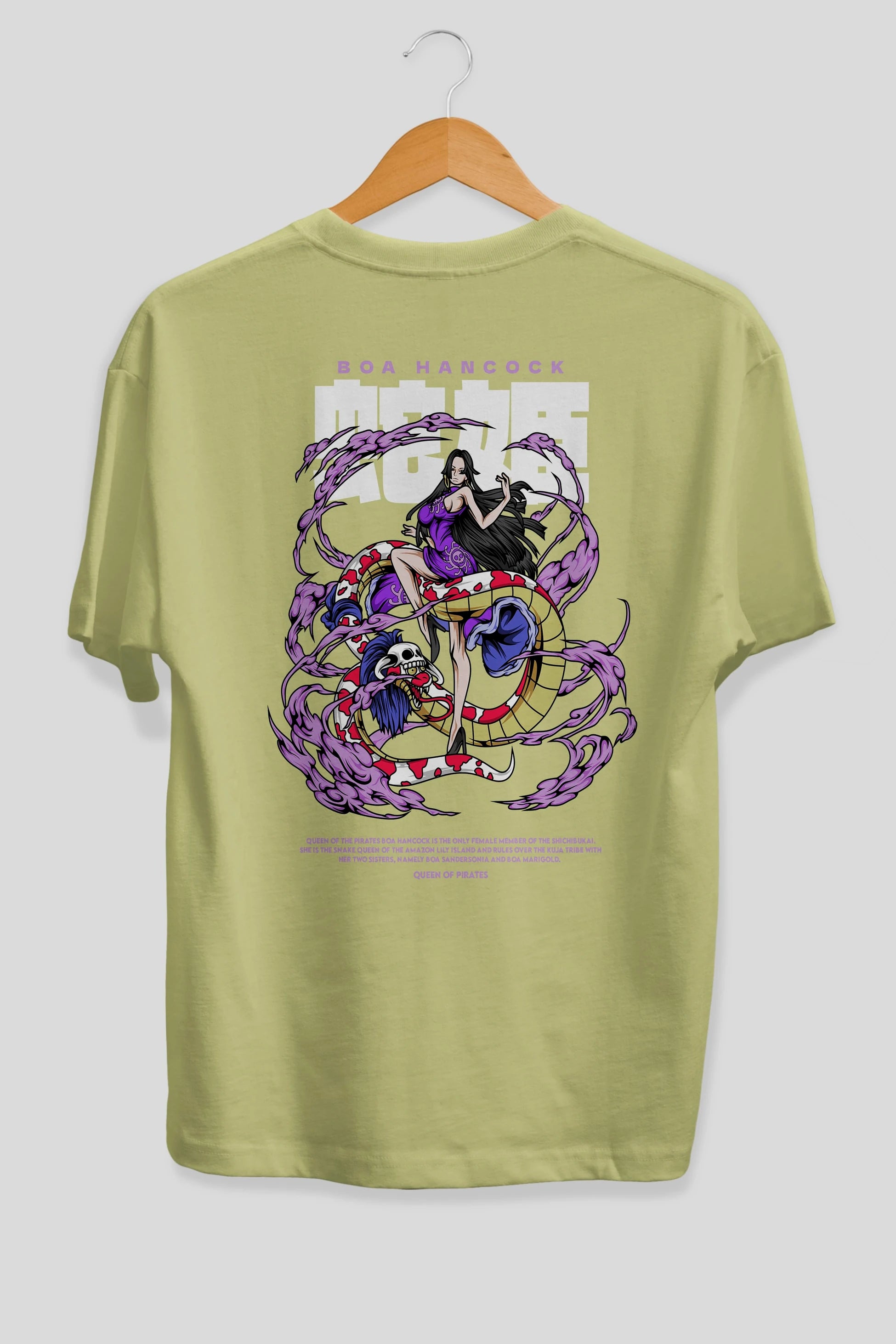 Boa Hancock Anime Arka Baskılı Oversize t-shirt Erkek Kadın Unisex