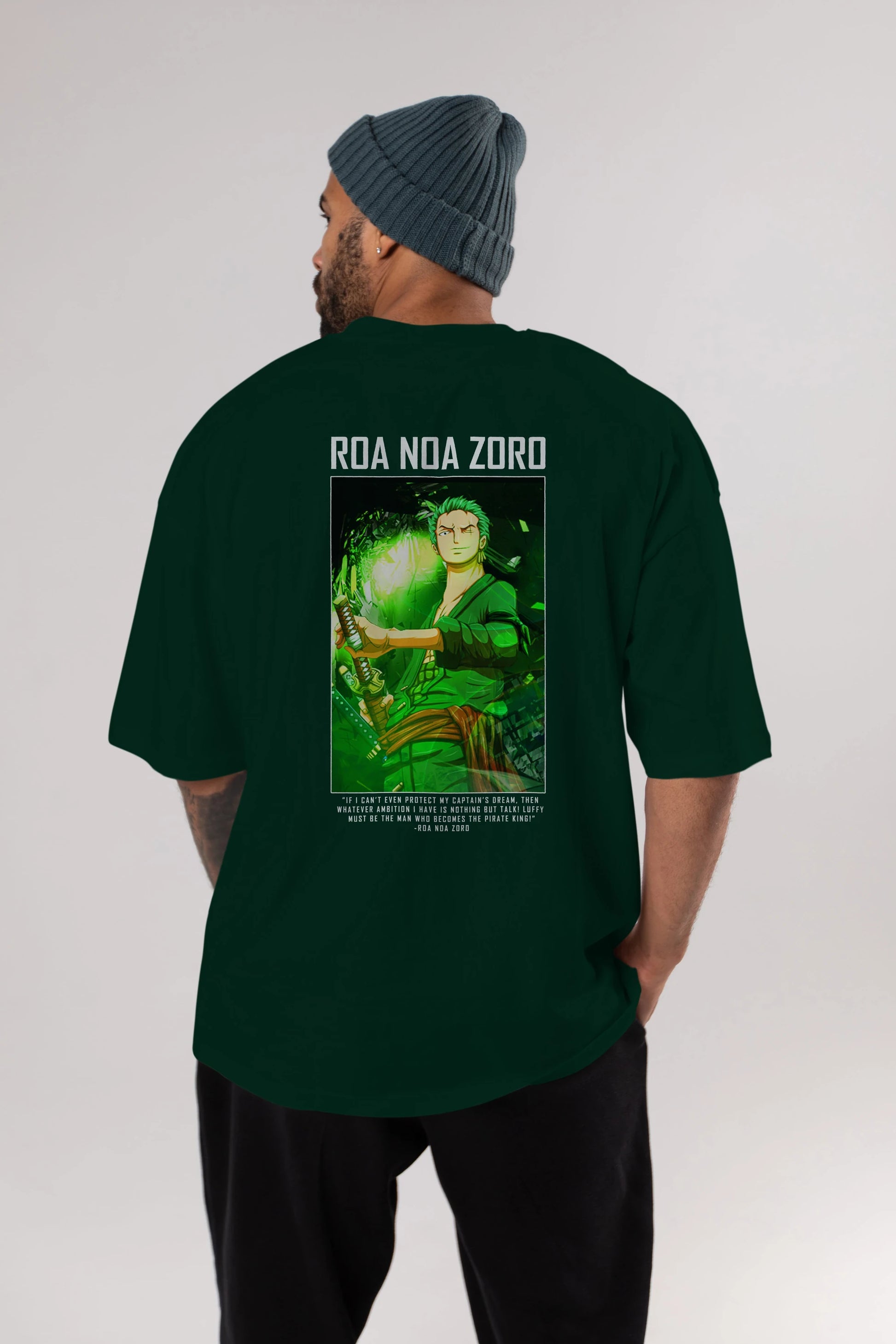 Roronoa Zoro 5 Anime Arka Baskılı Oversize t-shirt Erkek Kadın Unisex %100 pamuk tişort