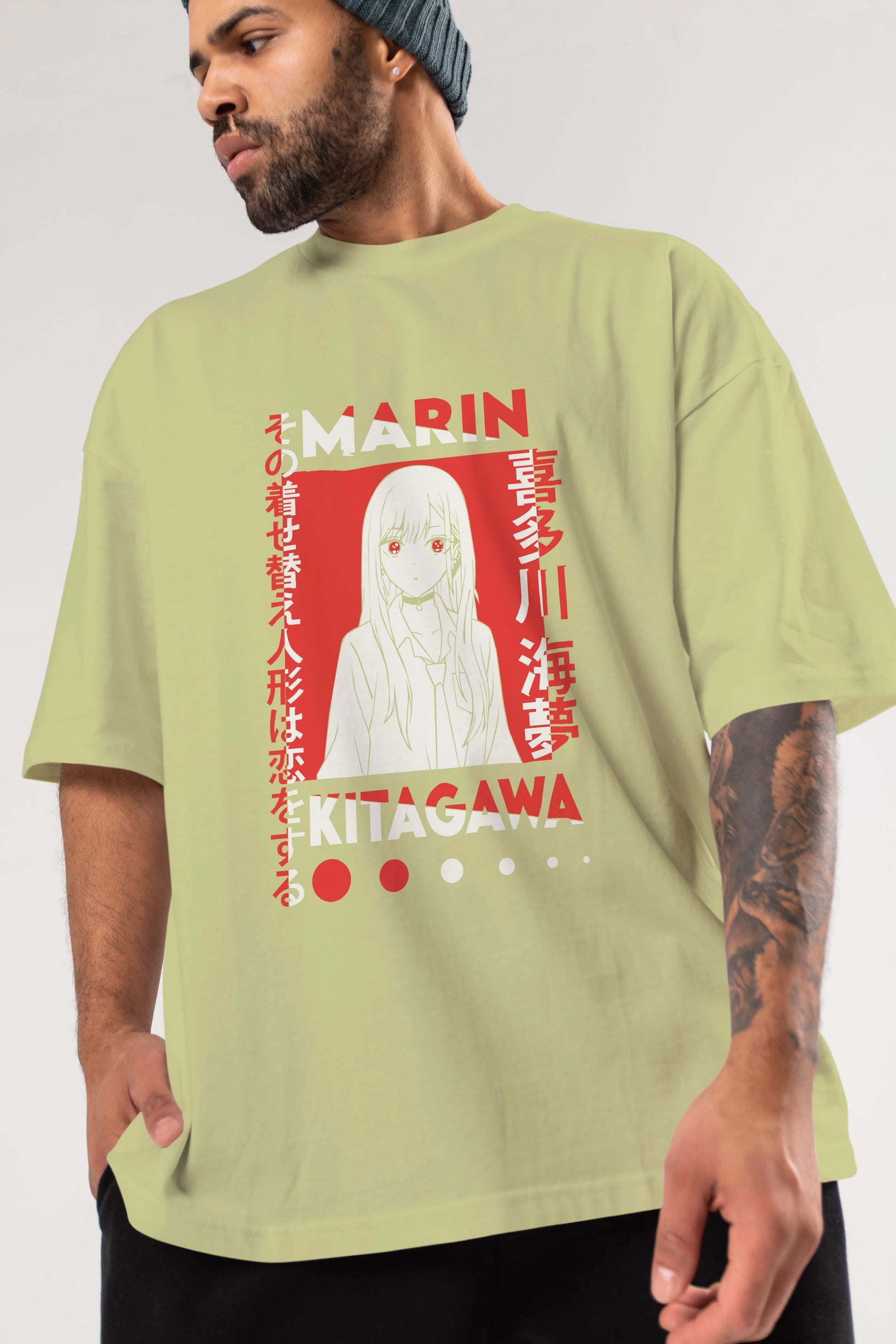 MARIN KITAGAWA Anime Ön Baskılı Oversize t-shirt %100 pamuk Erkek Kadın Unisex