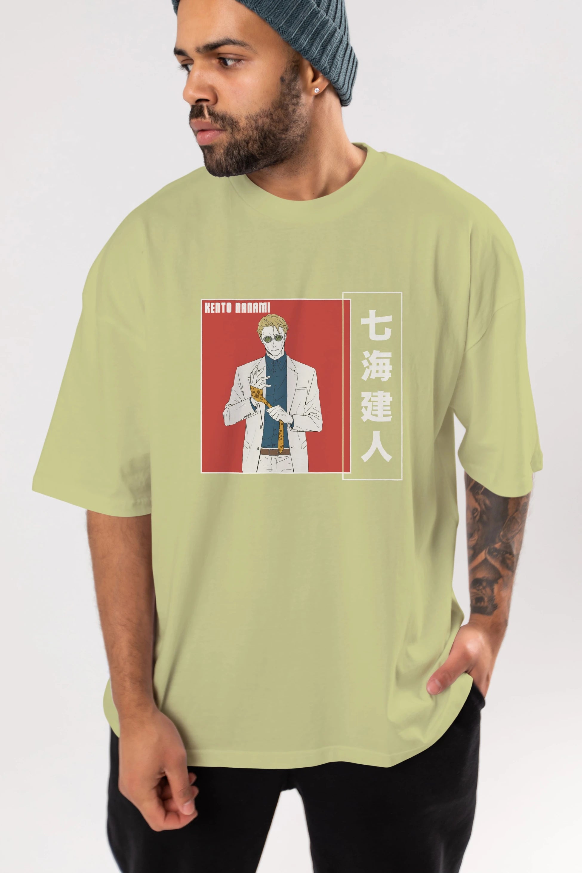 Kento Nanami 1 Anime Ön Baskılı Oversize t-shirt %100 pamuk Erkek Kadın Unisex