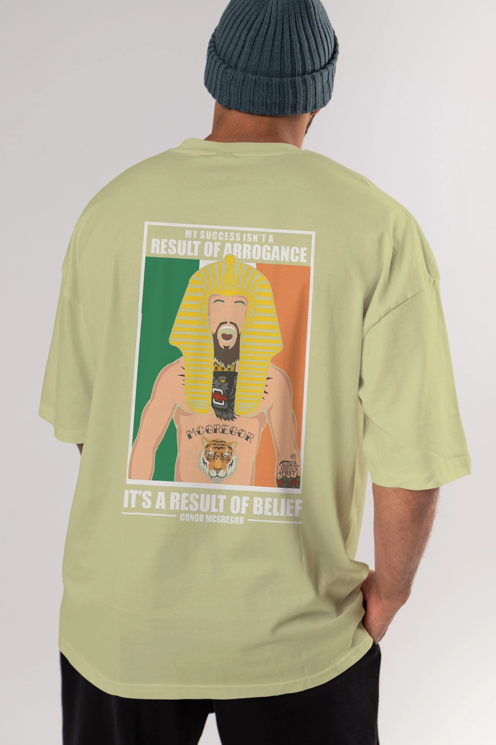 McGregor Pharaoh Arka Baskılı Oversize t-shirt Erkek Kadın Unisex %100 Pamuk tişort