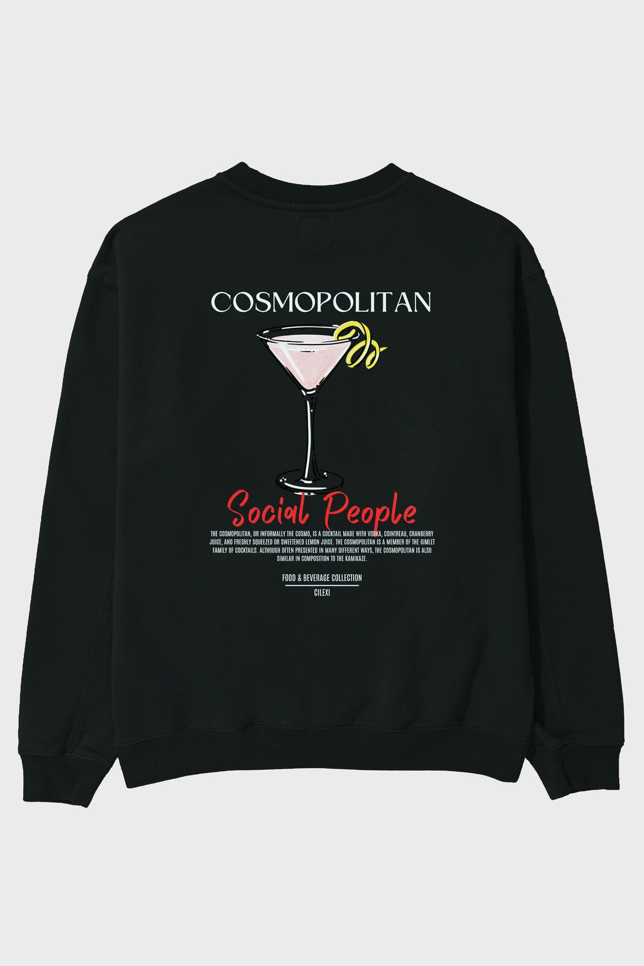 Cosmopolitan Arka Baskılı Oversize Sweatshirt Erkek Kadın Unisex