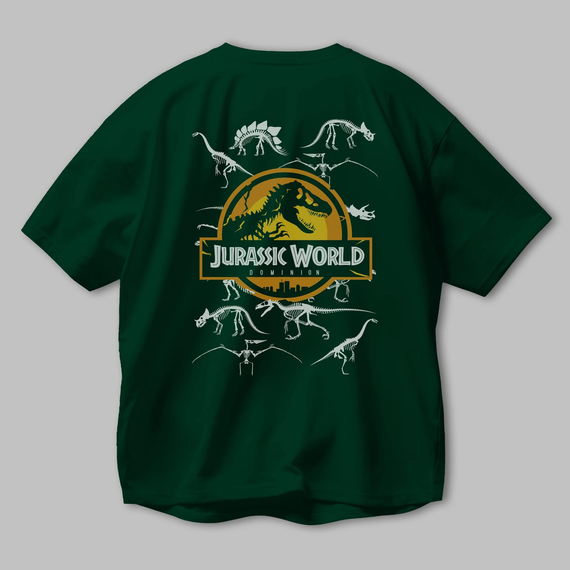 Jurassic Park (5) Arka Baskılı Oversize t-shirt Erkek Kadın Unisex %100 Pamuk Bisiklet Yaka tişort