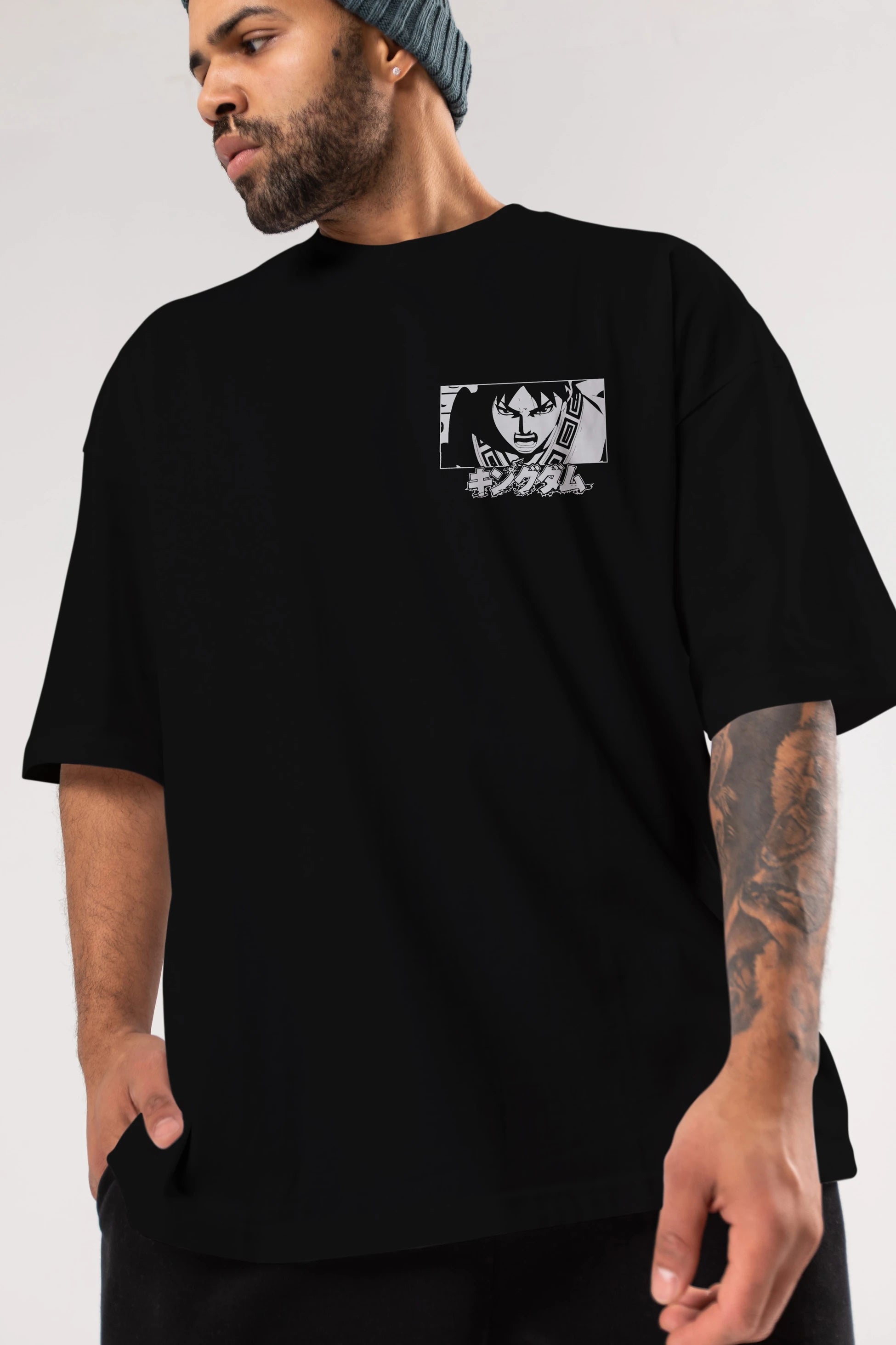 Xin 1 Ön Sol Baskılı Oversize t-shirt Erkek Kadın Unisex %100 Pamuk Bisiklet Yaka tişort