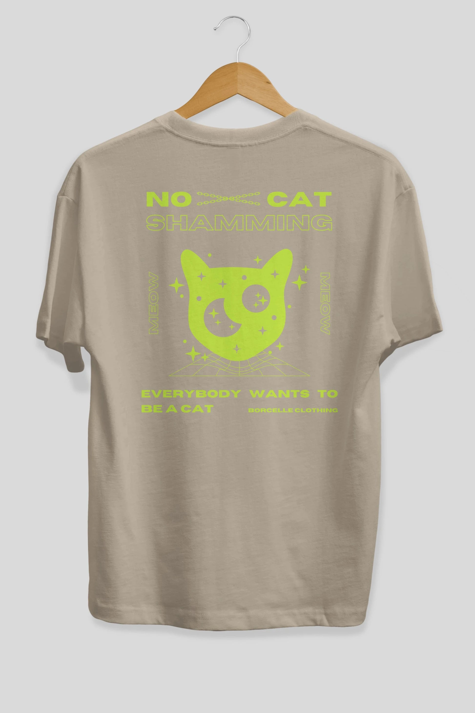 No Cat Shamming Yazılı Arka Baskılı Oversize t-shirt Erkek Kadın Unisex
