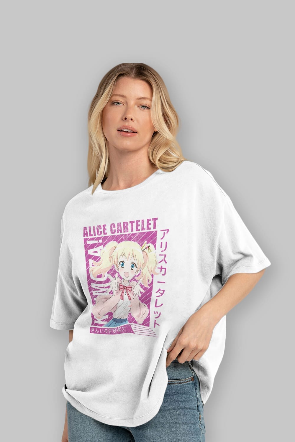 Alice Cartelet 12 Anime Ön Baskılı Oversize t-shirt %100 pamuk Erkek Kadın Unisex