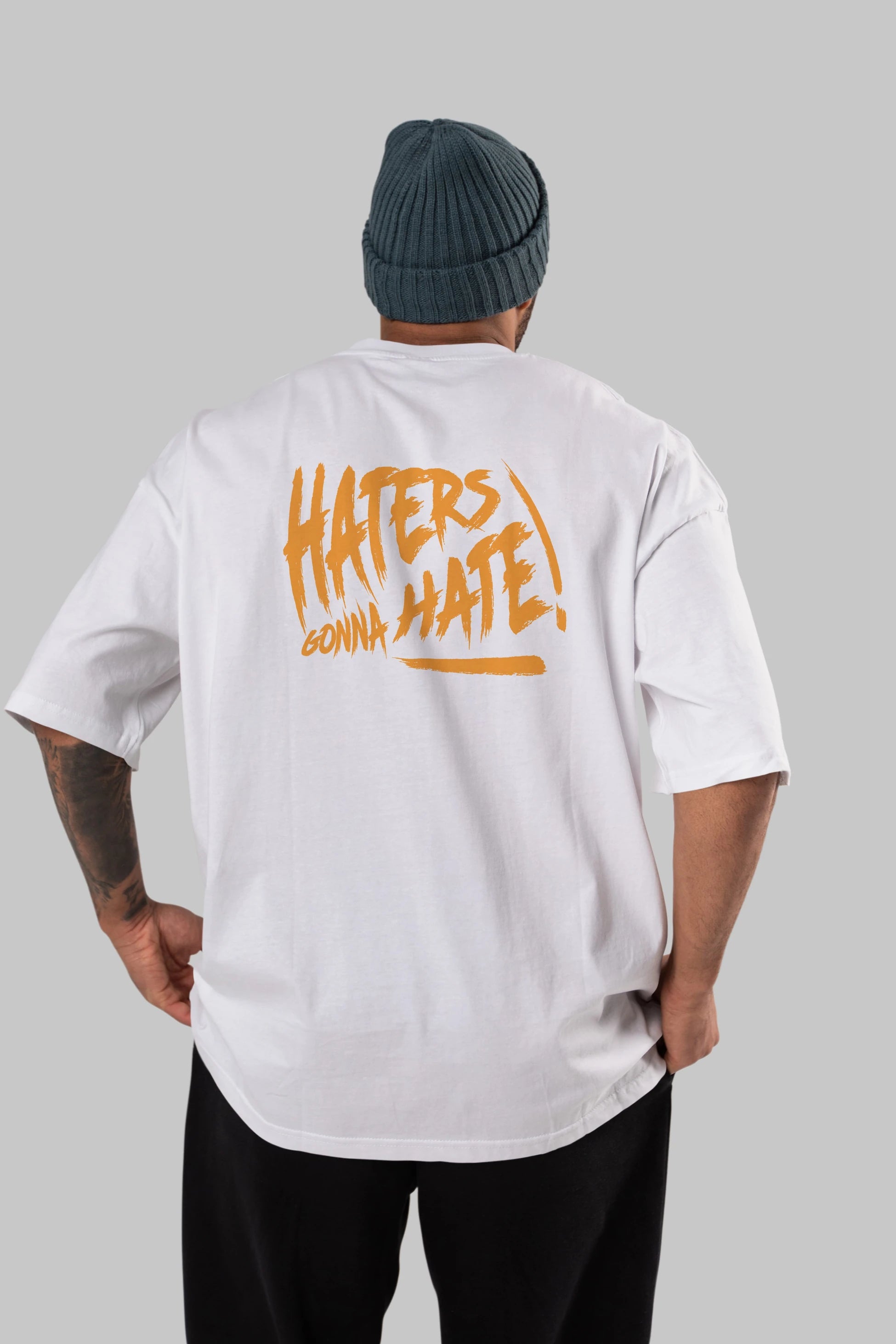 Hater Gonna Hate Arka Baskılı Oversize t-shirt Erkek Kadın Unisex