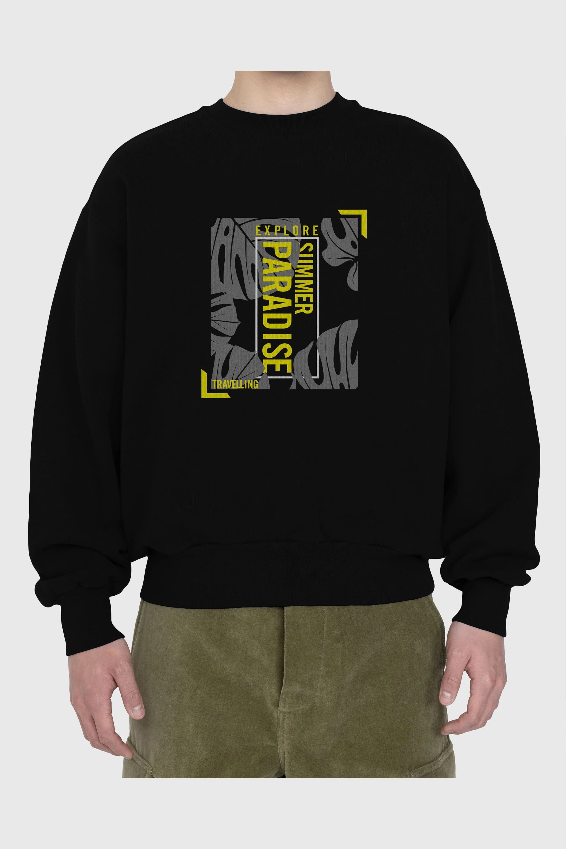 Explore Summer Ön Baskılı Oversize Sweatshirt Erkek Kadın Unisex