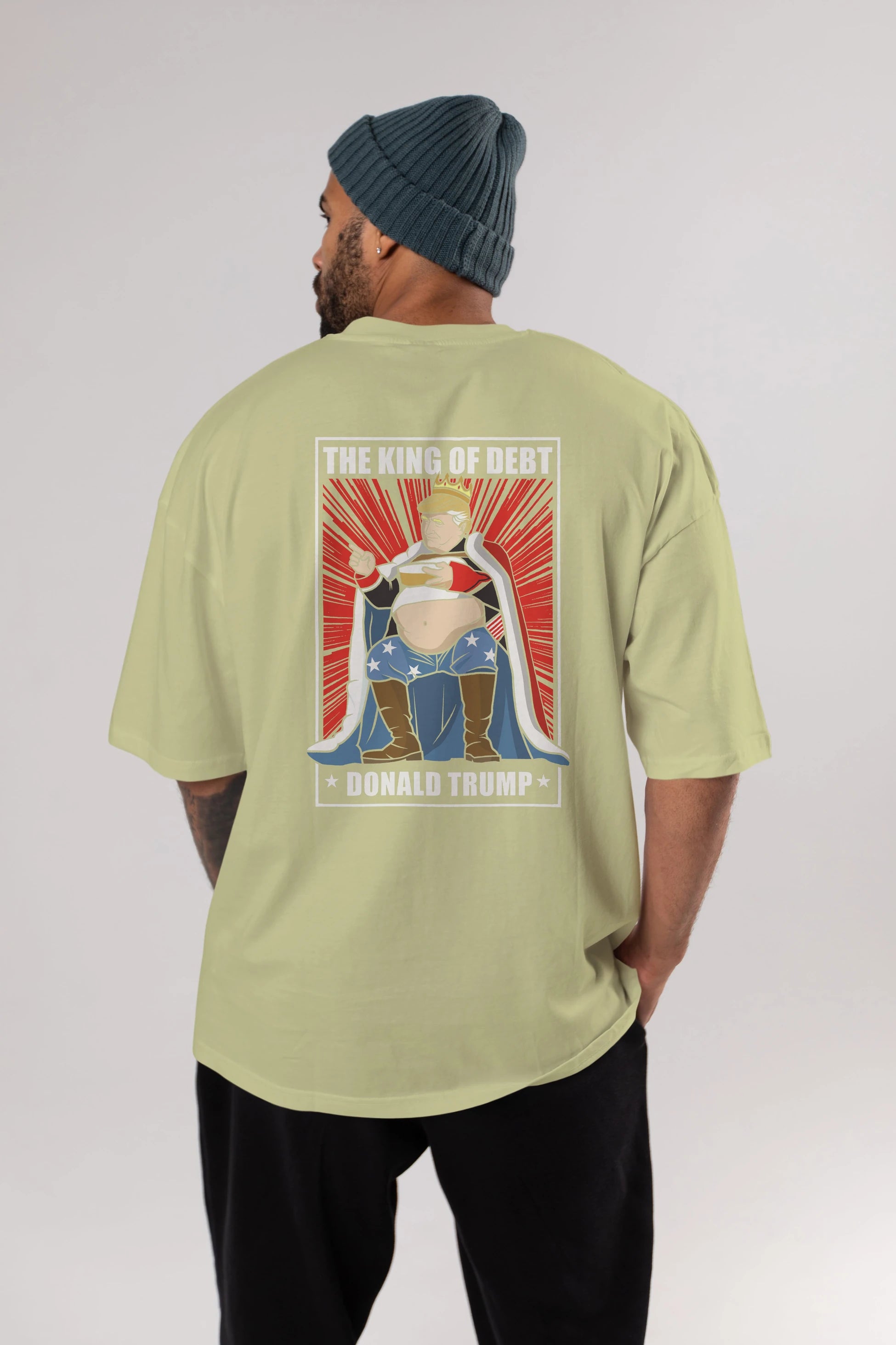Trump King Arka Baskılı Oversize t-shirt Erkek Kadın Unisex %100 Pamuk tişort