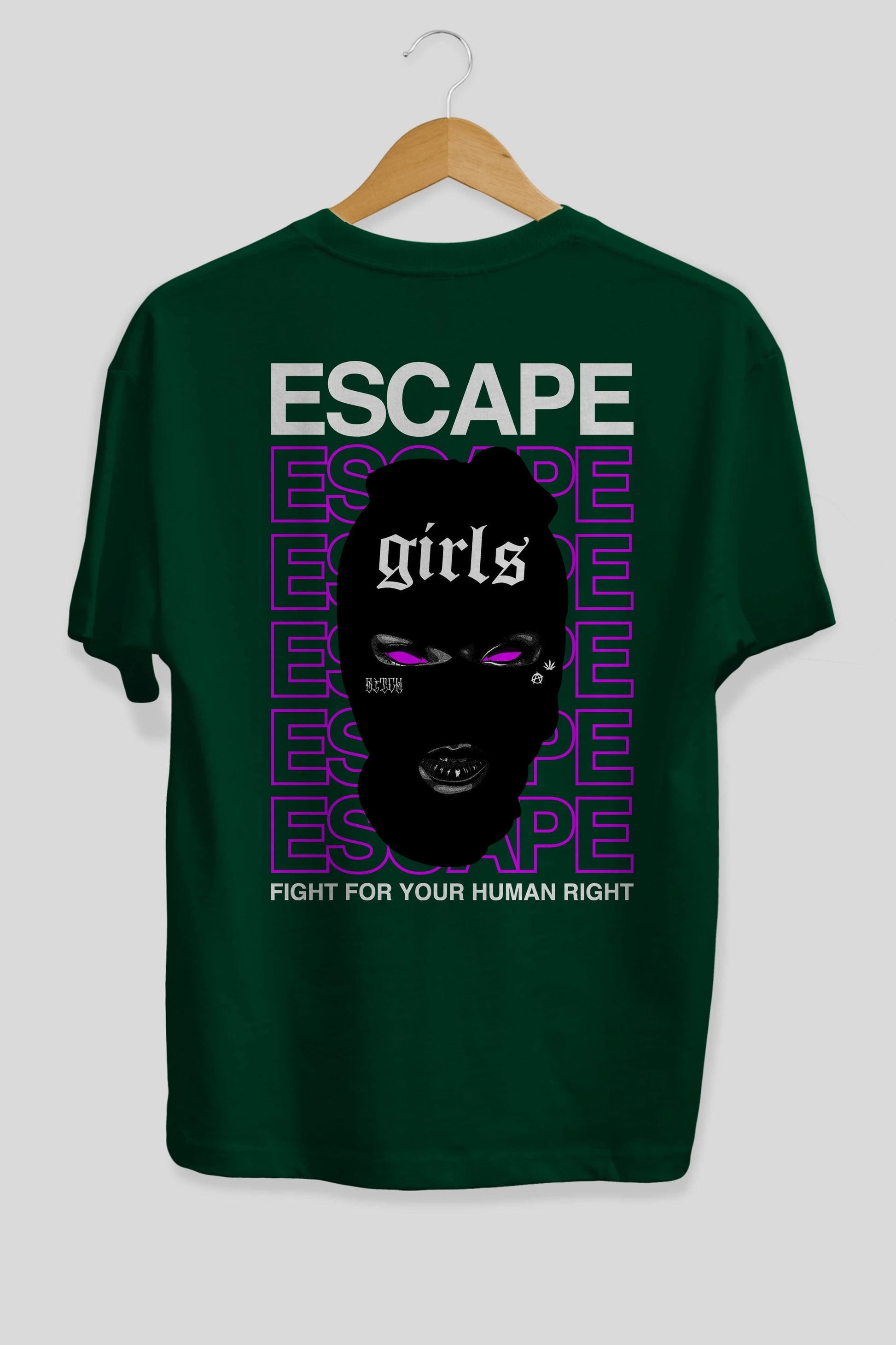 Escape Girl Arka Baskılı Oversize t-shirt Erkek Kadın Unisex