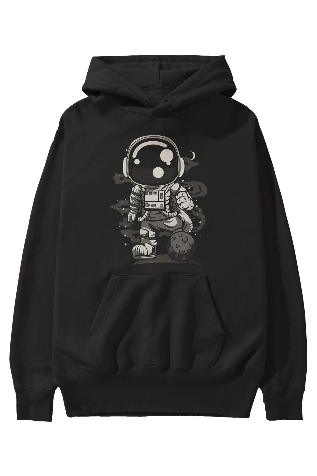 Astronaut Soccer Ön Baskılı Hoodie Oversize Kapüşonlu Sweatshirt Erkek Kadın Unisex