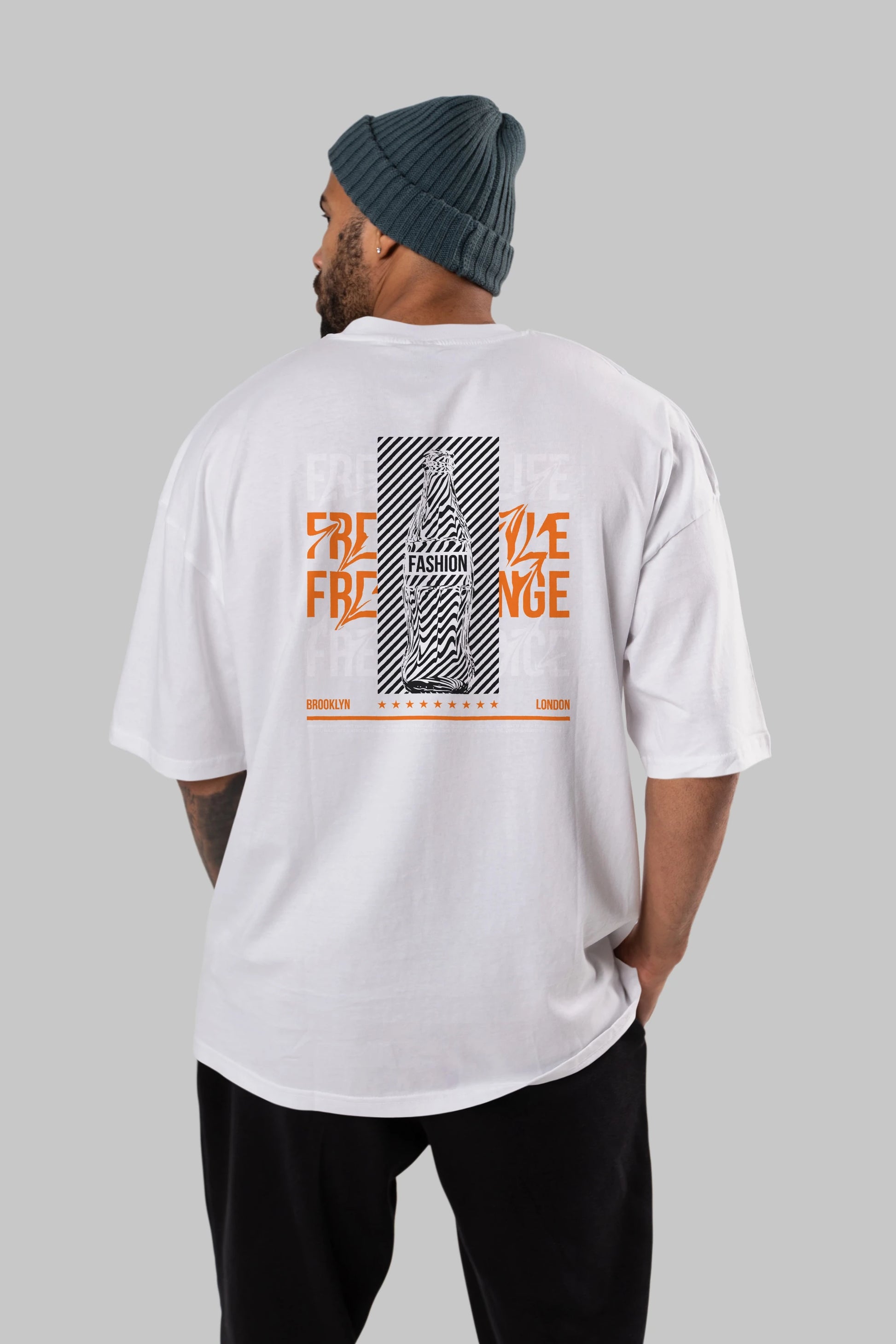 Freedom Life Arka Baskılı Oversize t-shirt Erkek Kadın Unisex