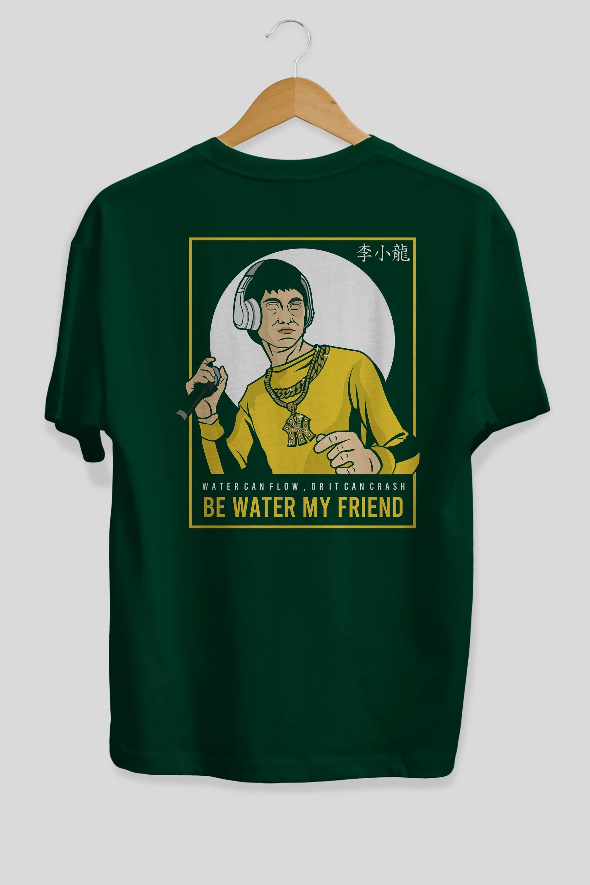 Bruce Lee Rapper Arka Baskılı Oversize t-shirt Erkek Kadın Unisex %100 Pamuk tişort