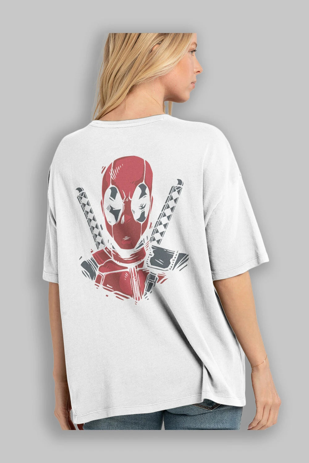Deadpool (4) Arka Baskılı Oversize t-shirt Erkek Kadın Unisex %100 Pamuk Bisiklet Yaka tişort
