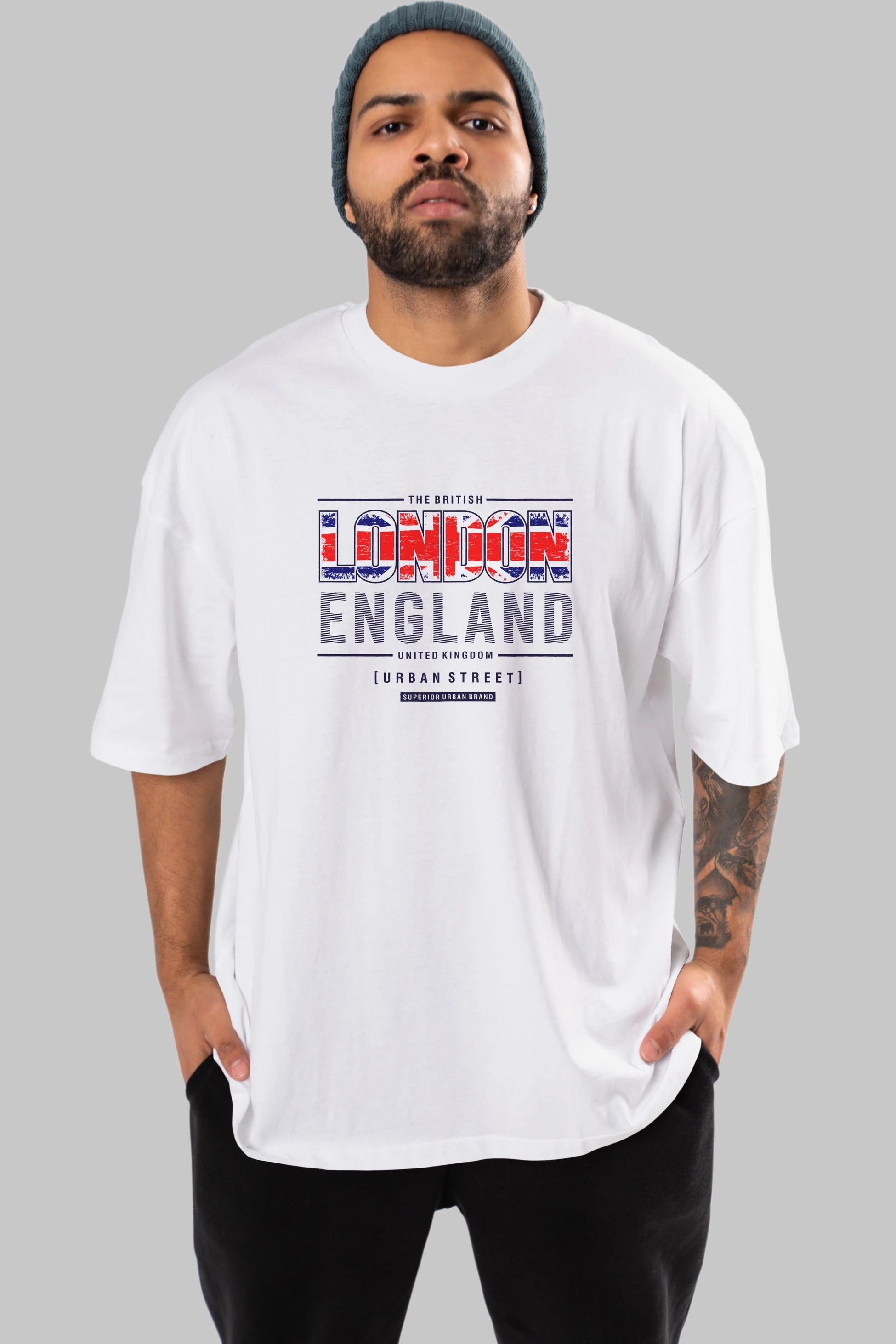 London England Ön Baskılı Oversize t-shirt Erkek Kadın Unisex