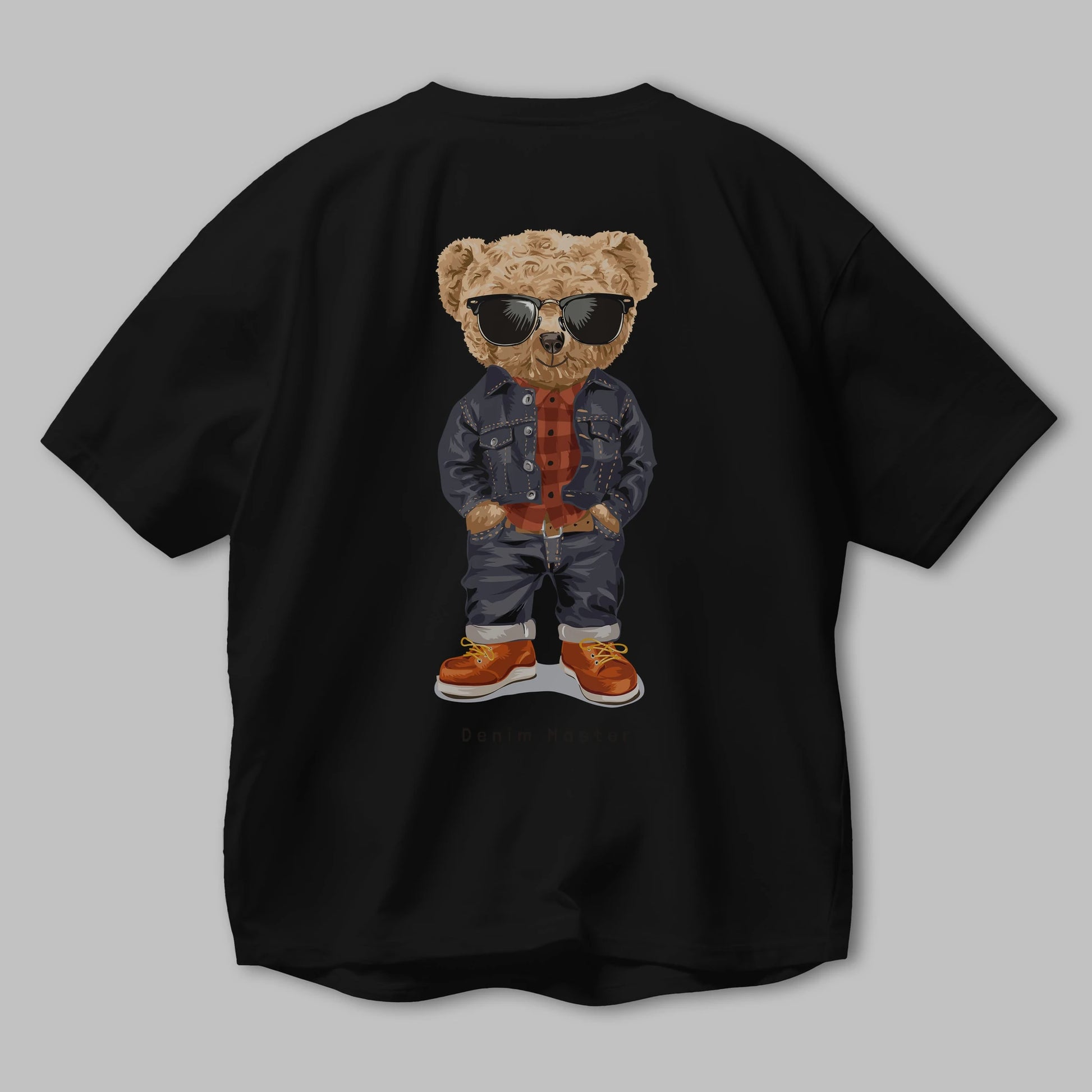 Teddy Bear Tarz Arka Baskılı Oversize t-shirt Erkek Kadın Unisex %100 Pamuk