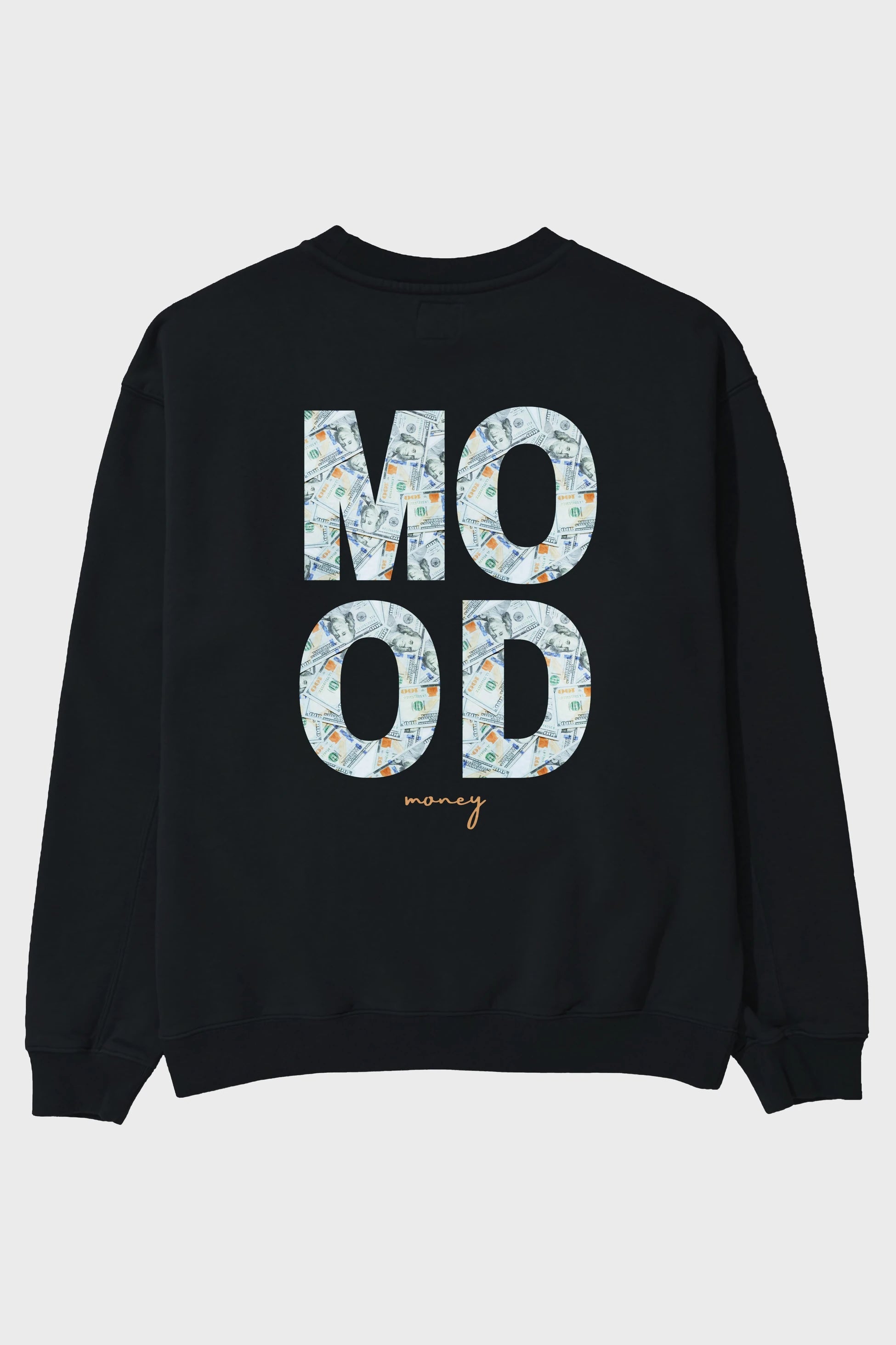 Mood Money Yazılı Arka Baskılı Oversize Sweatshirt Erkek Kadın Unisex