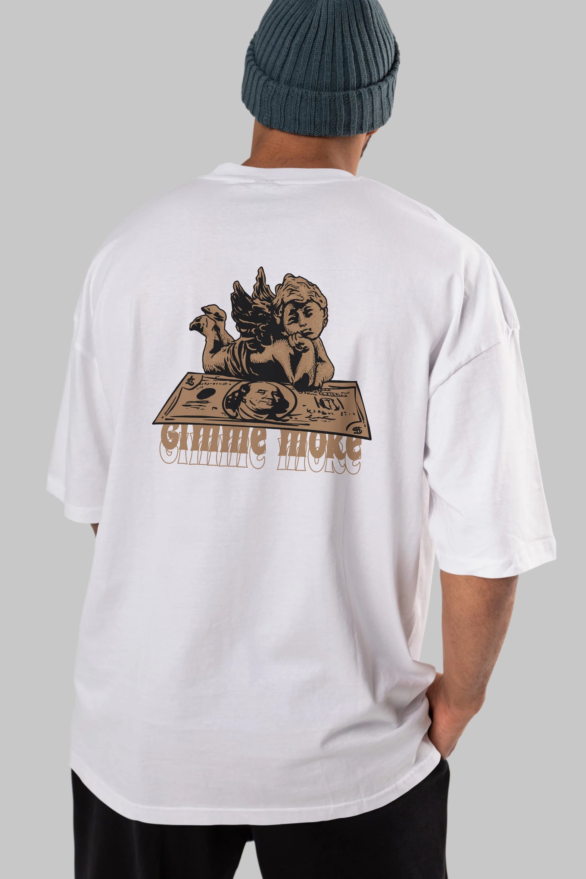 Gimme More Arka Baskılı Oversize t-shirt Erkek Kadın Unisex