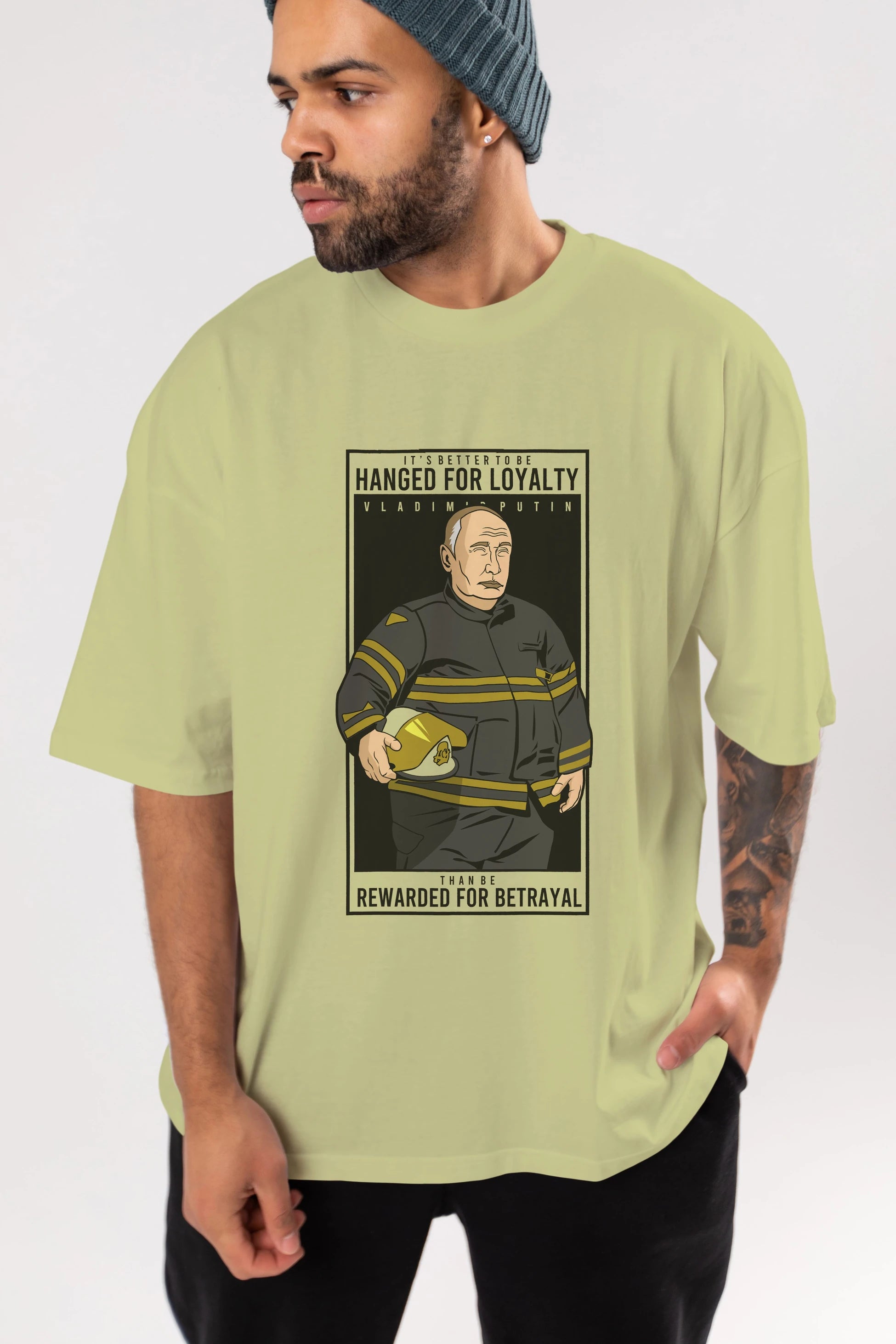 Putin Fireman Ön Baskılı Oversize t-shirt Erkek Kadın Unisex %100 Pamuk tişort