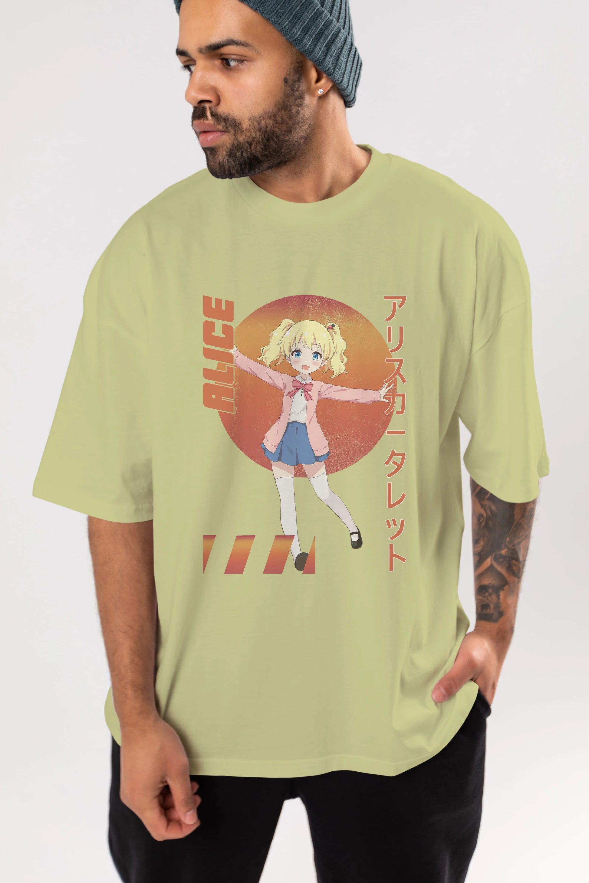 Alice Cartelet 15 Anime Ön Baskılı Oversize t-shirt %100 pamuk Erkek Kadın Unisex