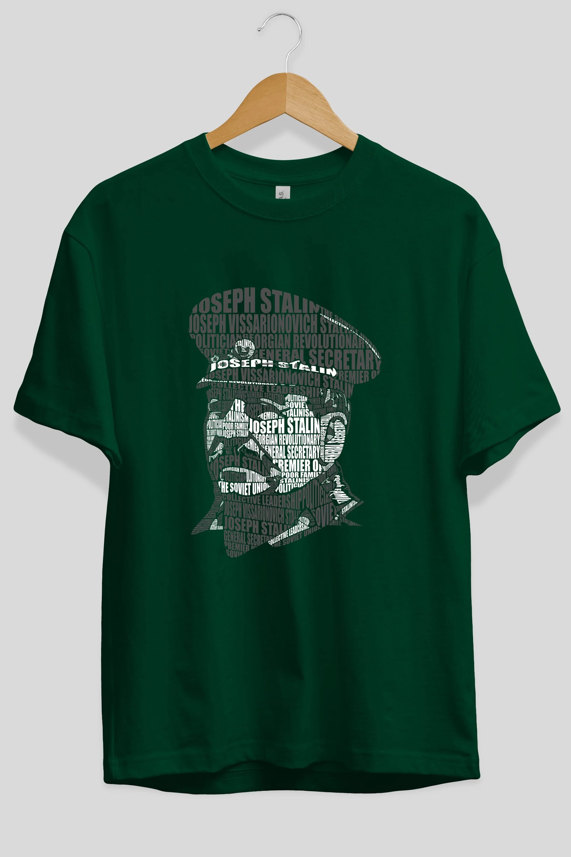 Joseph Stalin Calligram Ön Baskılı Oversize t-shirt %100 pamuk Erkek Kadın Unisex