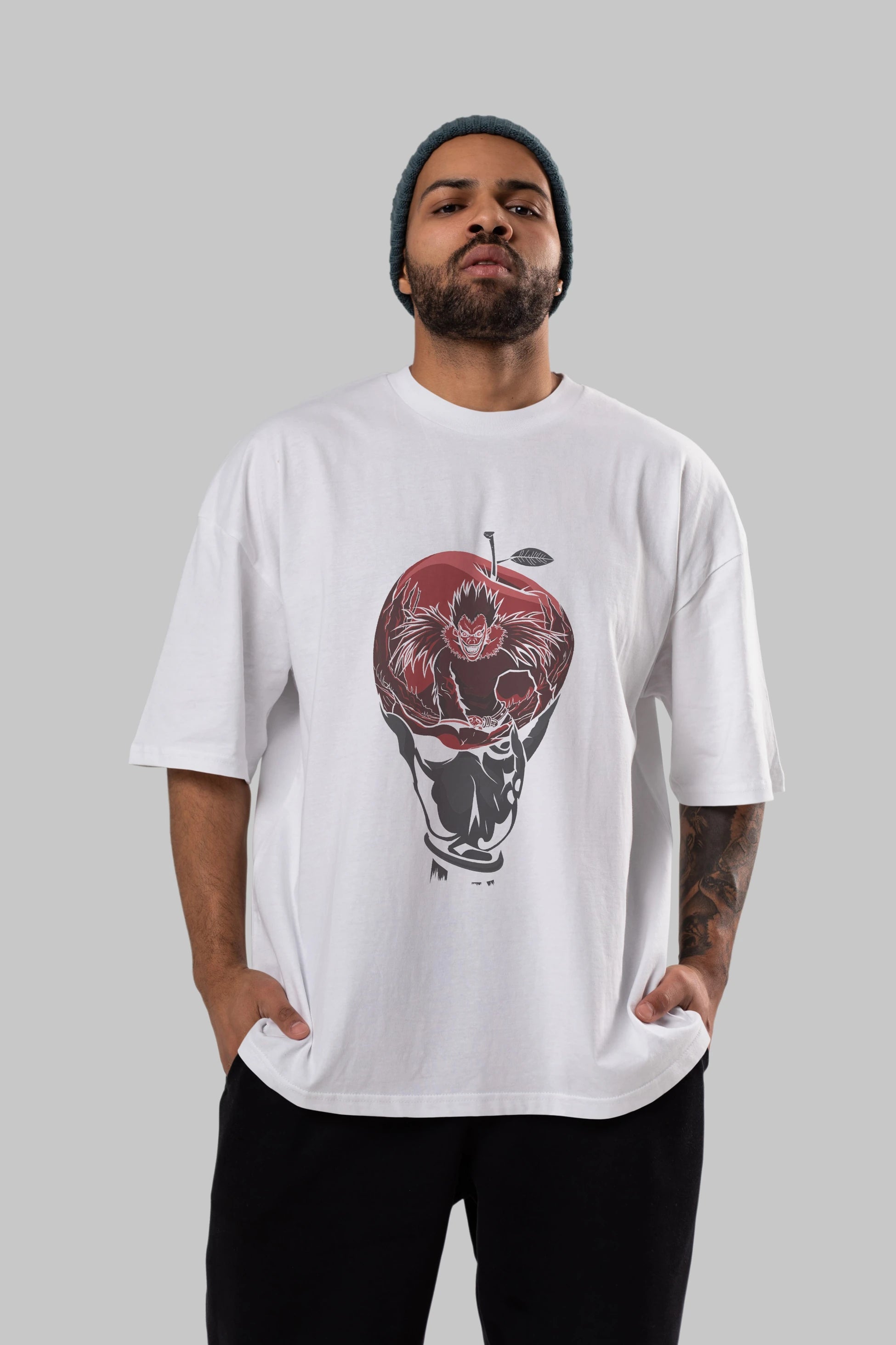 DEATH NOTE -RYUK Anime Ön Baskılı Oversize t-shirt %100 pamuk Erkek Kadın Unisex