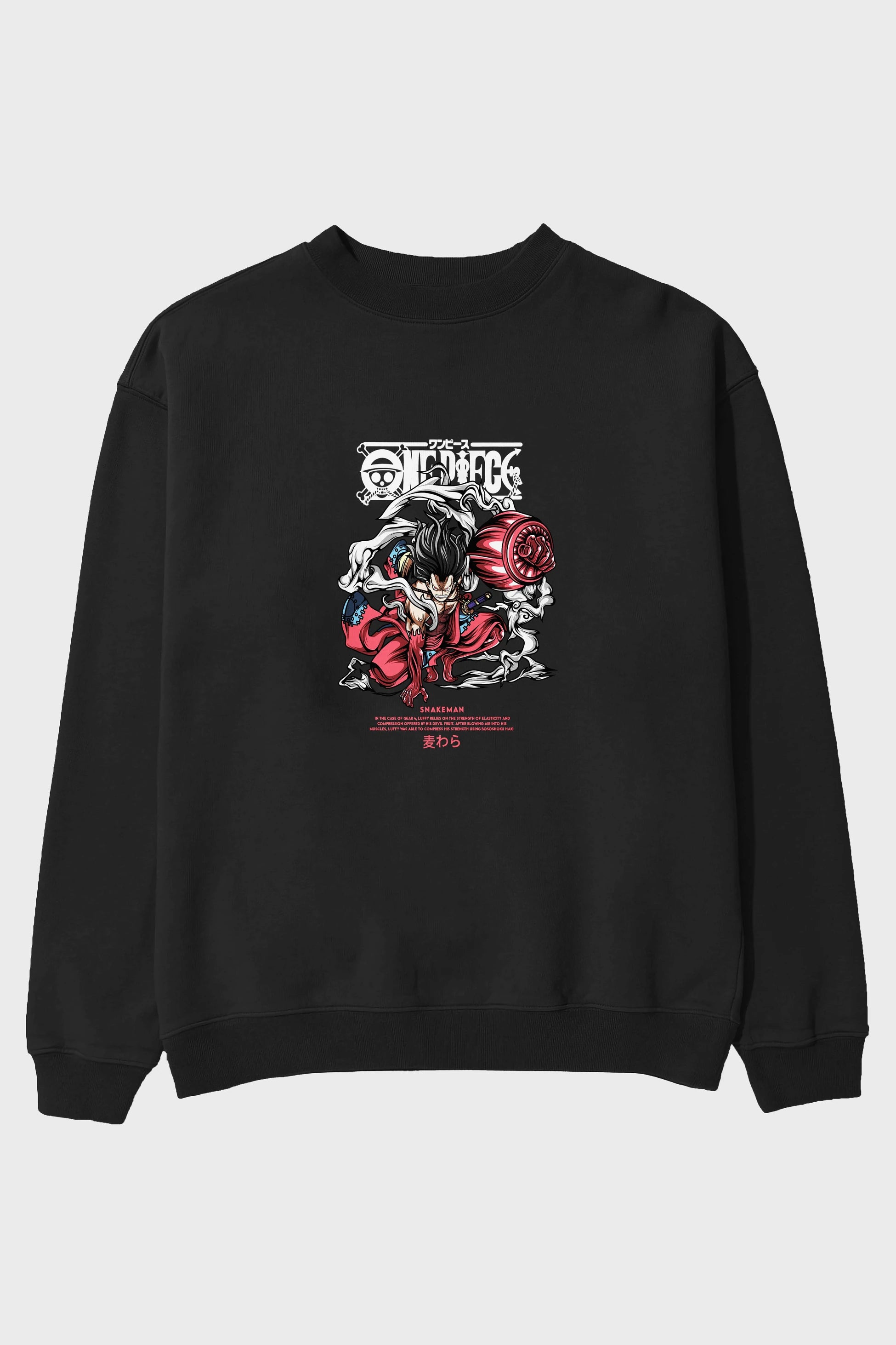 One Piece Snakeman Anime Ön Baskılı Oversize Sweatshirt Erkek Kadın Unisex