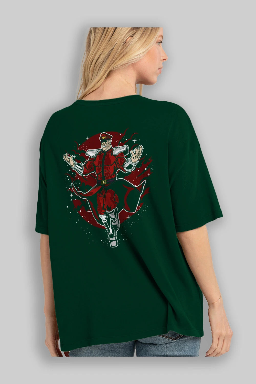 M BISON Arka Baskılı Oversize t-shirt Erkek Kadın Unisex %100 Pamuk