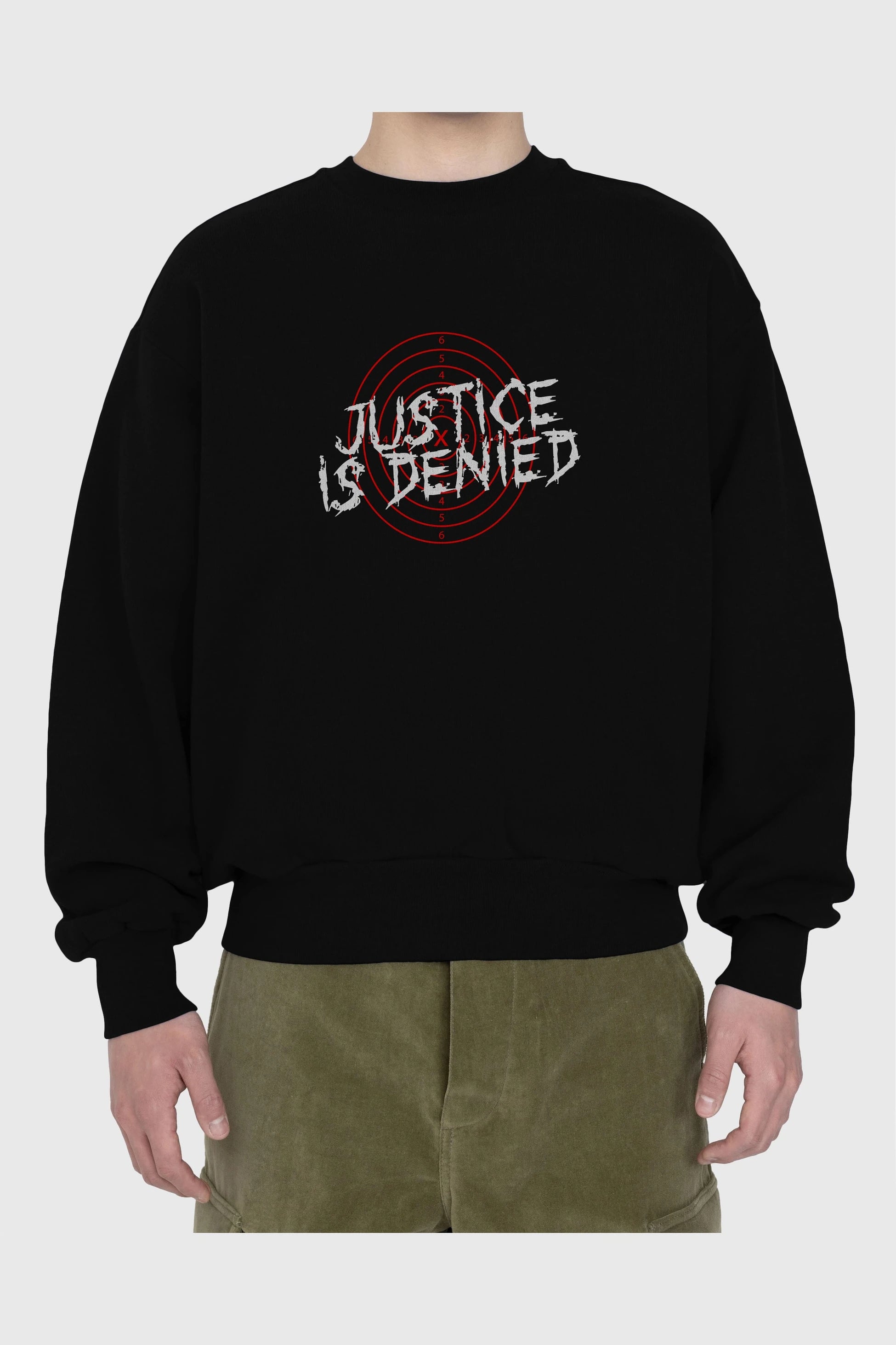 Justice is Denied Ön Baskılı Oversize Sweatshirt Erkek Kadın Unisex