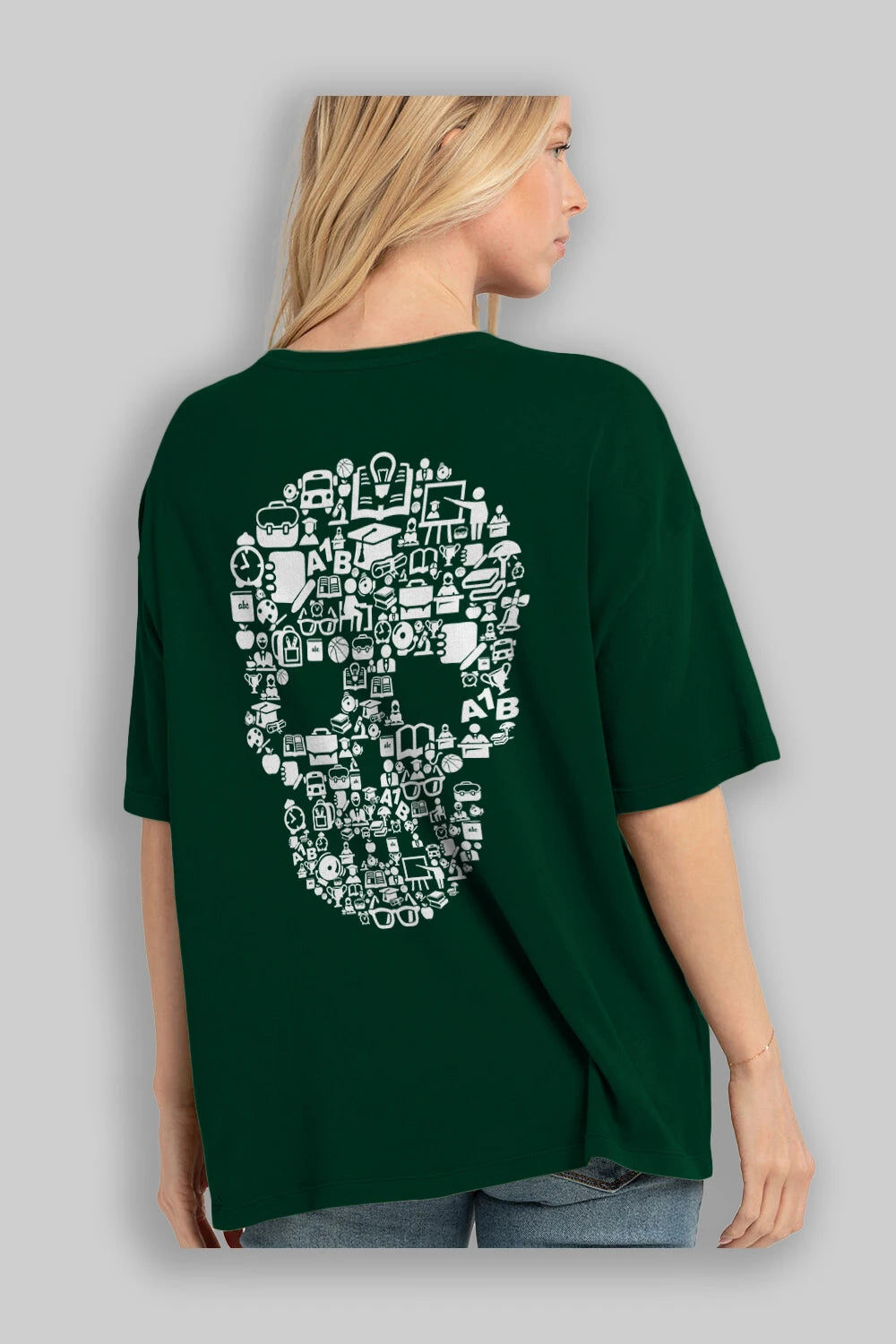 Dead  School Arka Baskılı Oversize t-shirt %100 pamuk Erkek Kadın Unisex