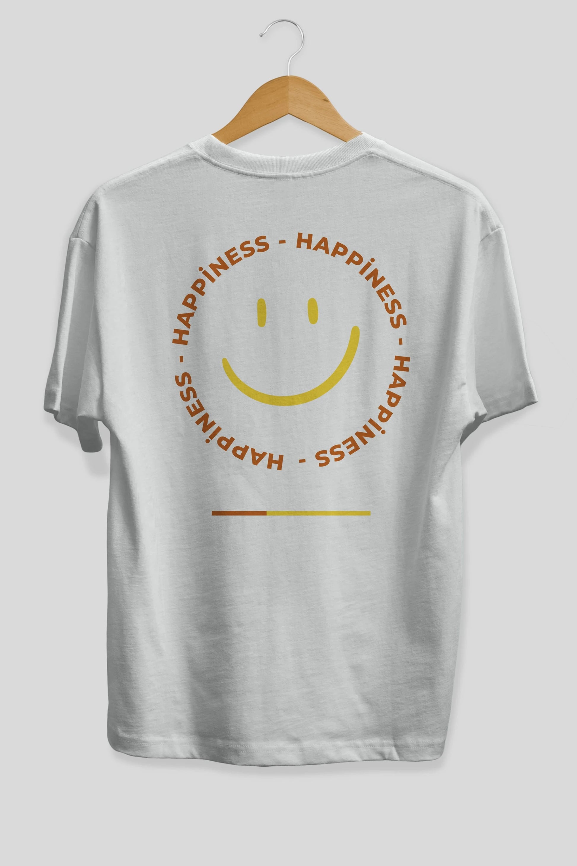 Happiness Smile Yazılı Arka Baskılı Oversize t-shirt Erkek Kadın Unisex
