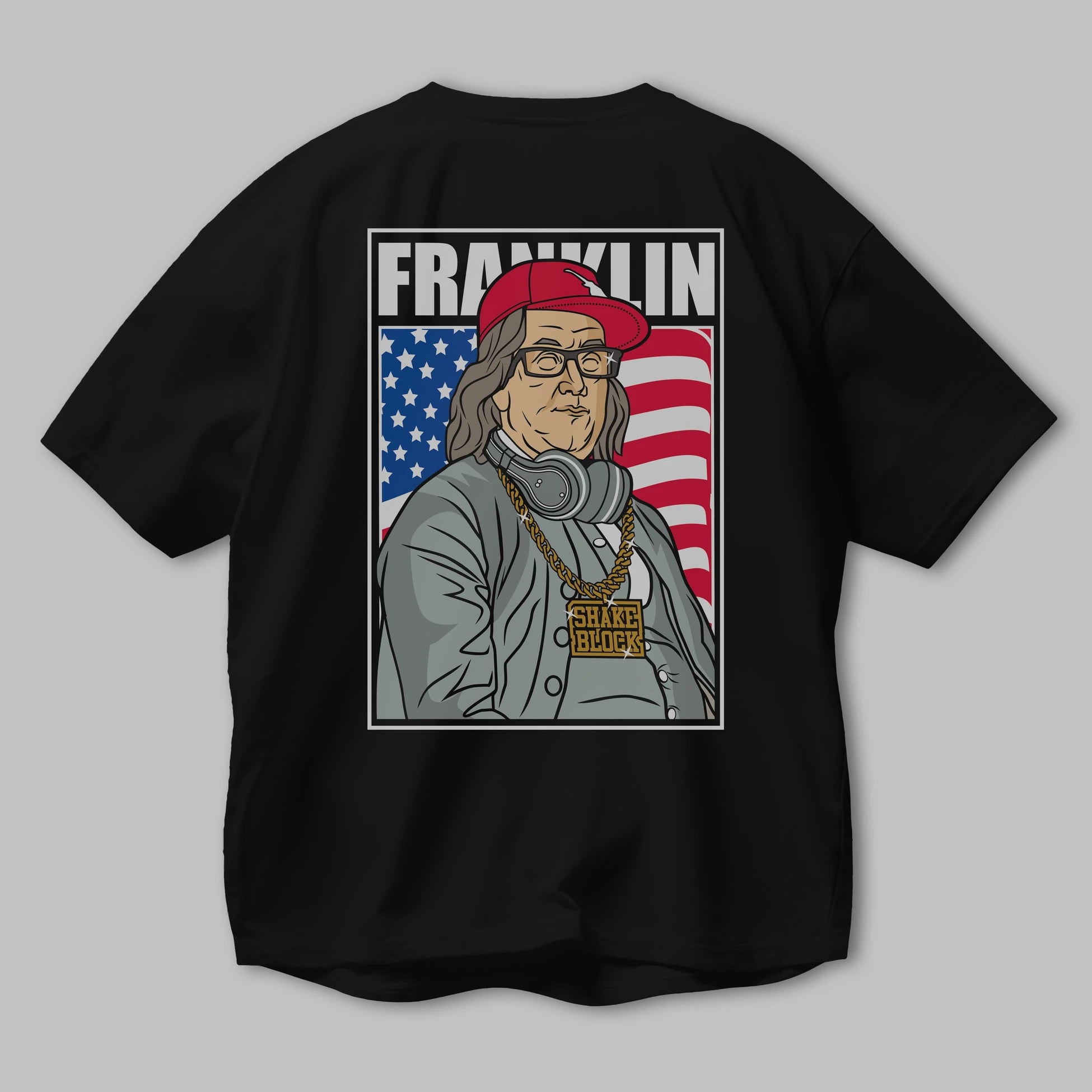Franklin Rapper Arka Baskılı Oversize t-shirt Erkek Kadın Unisex %100 Pamuk tişort