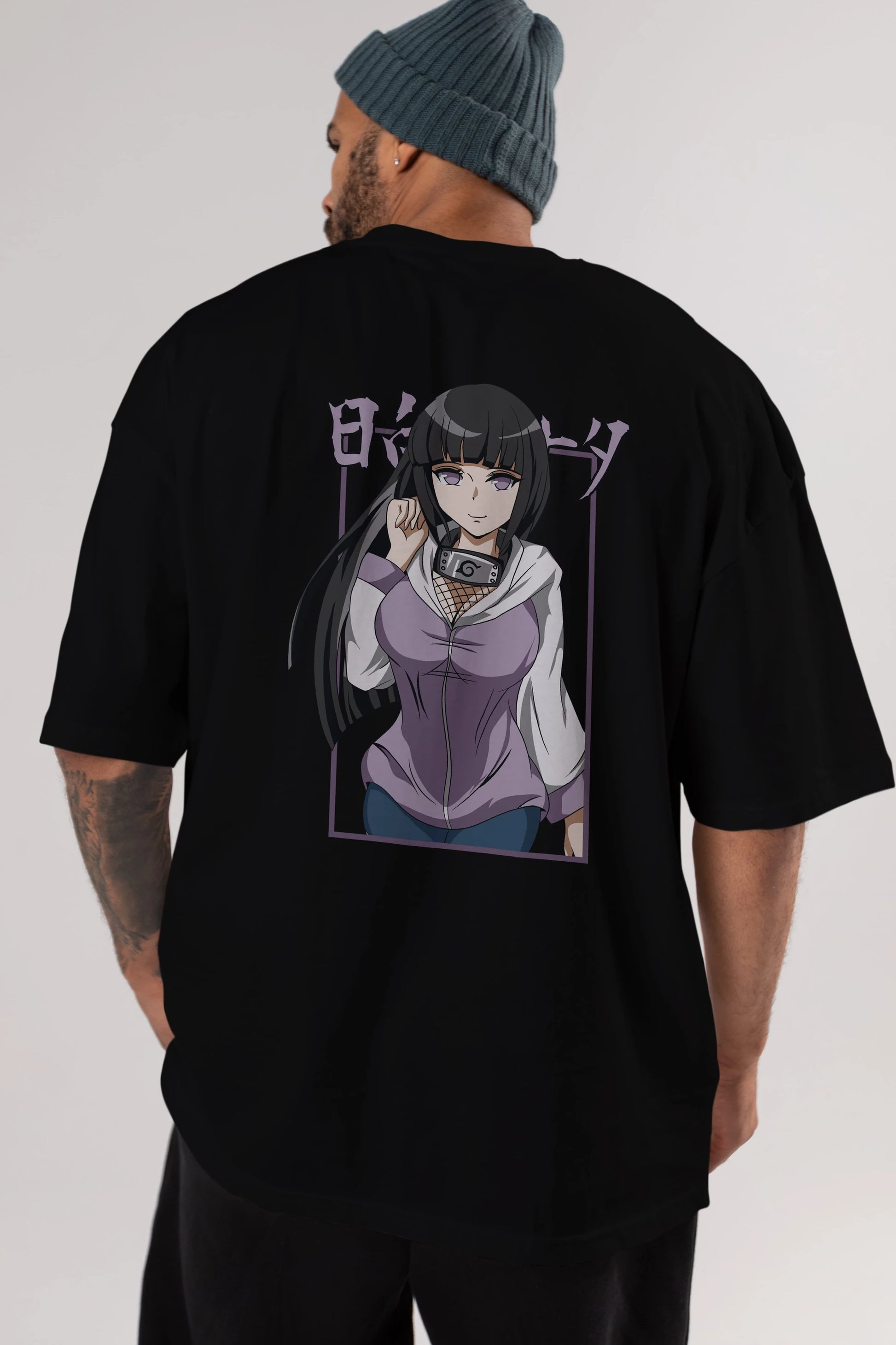 Hinata NARUTO Anime Arka Baskılı Oversize t-shirt Erkek Kadın Unisex