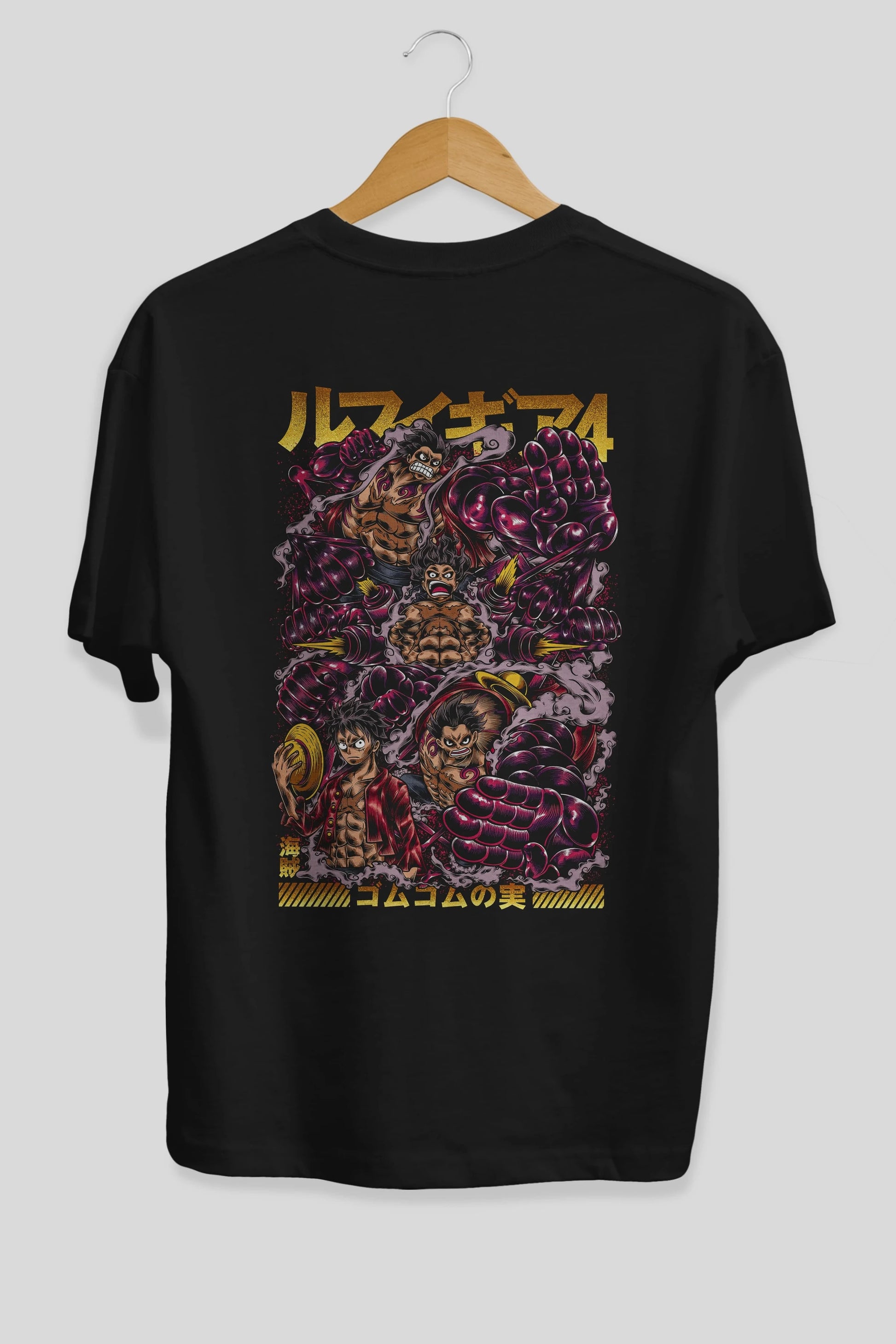 MONKEY D. LUFFY (2) Anime Arka Baskılı Oversize t-shirt Erkek Kadın Unisex