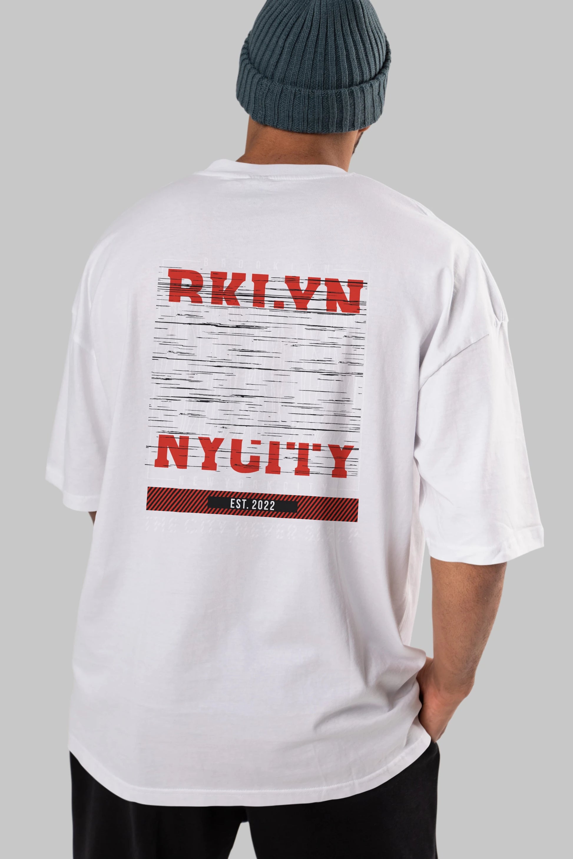 Brooklyn New York City Arka Baskılı Oversize t-shirt Erkek Kadın Unisex