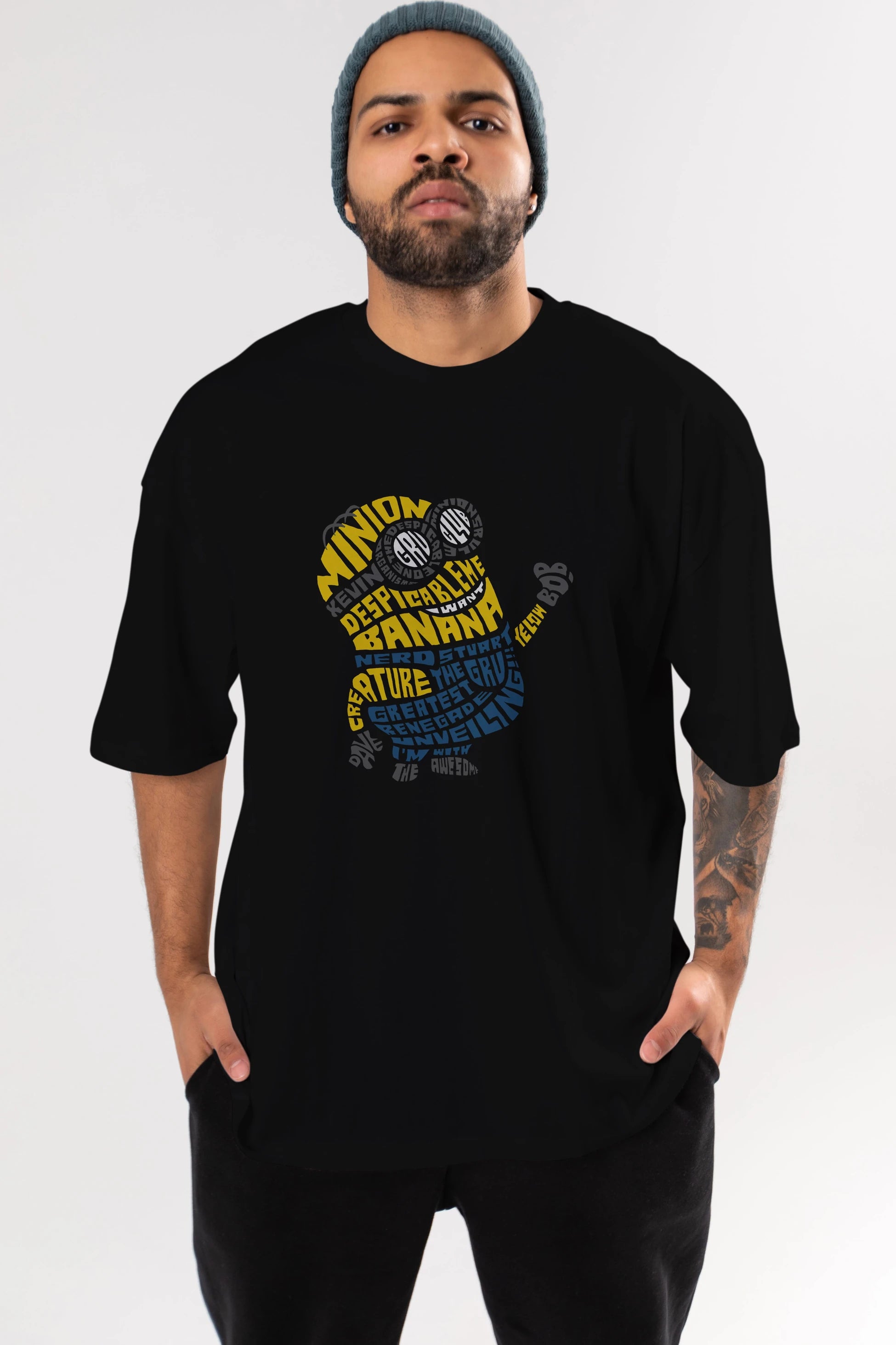 Minion Ön Baskılı Oversize t-shirt %100 pamuk Erkek Kadın Unisex
